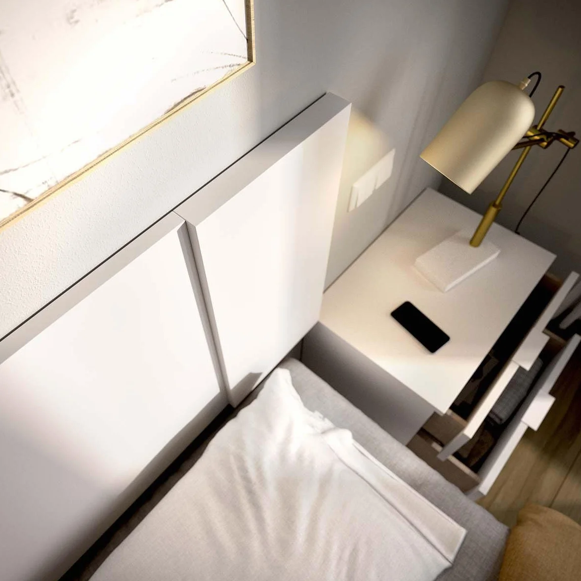 DEKIT - Pack Ahorro Dormitorio Canapé Nest con Cabezal Flow con 1 Colchón viscoelástico Nova 135 x 190 cm, Altura 20 cm