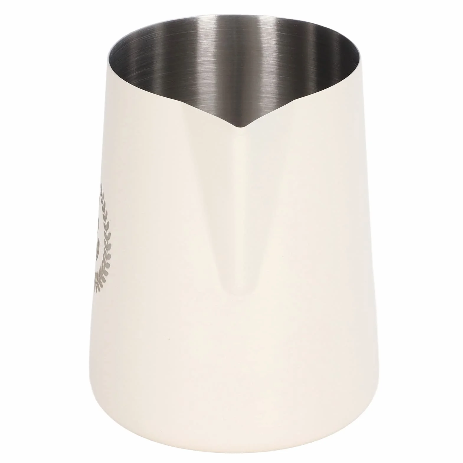 Jarra de espuma de leche de acero inoxidable para café, 450 ml (beige mate)
