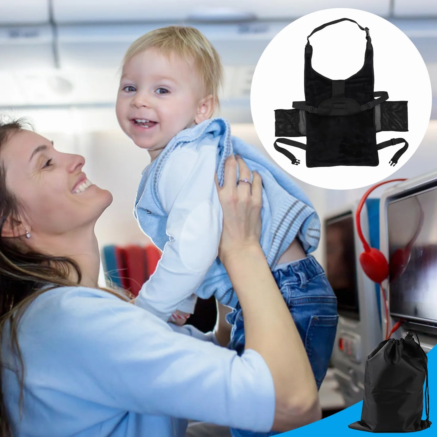 Reposapiés de Avión para Niños Plegable Portátil Cama de Viaje