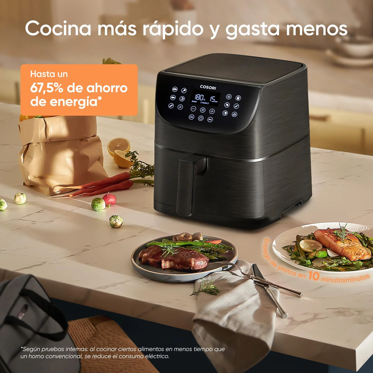 Cosori Freidora de Aire 5,7L Interior Metálico Real 1700W