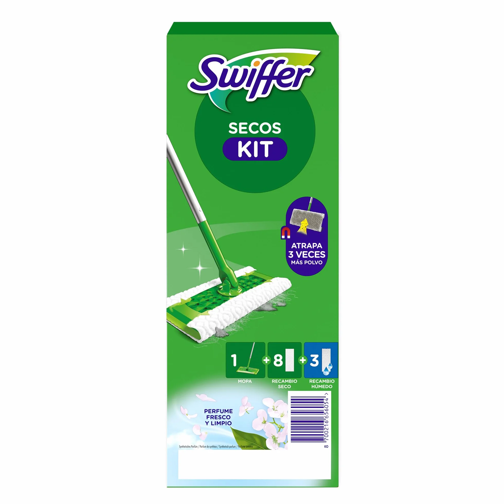 Swiffer Sweeper Kit Básico Con 1 Mopa, 8 Paños Secos Y 3 Húmedos Para Suelo
