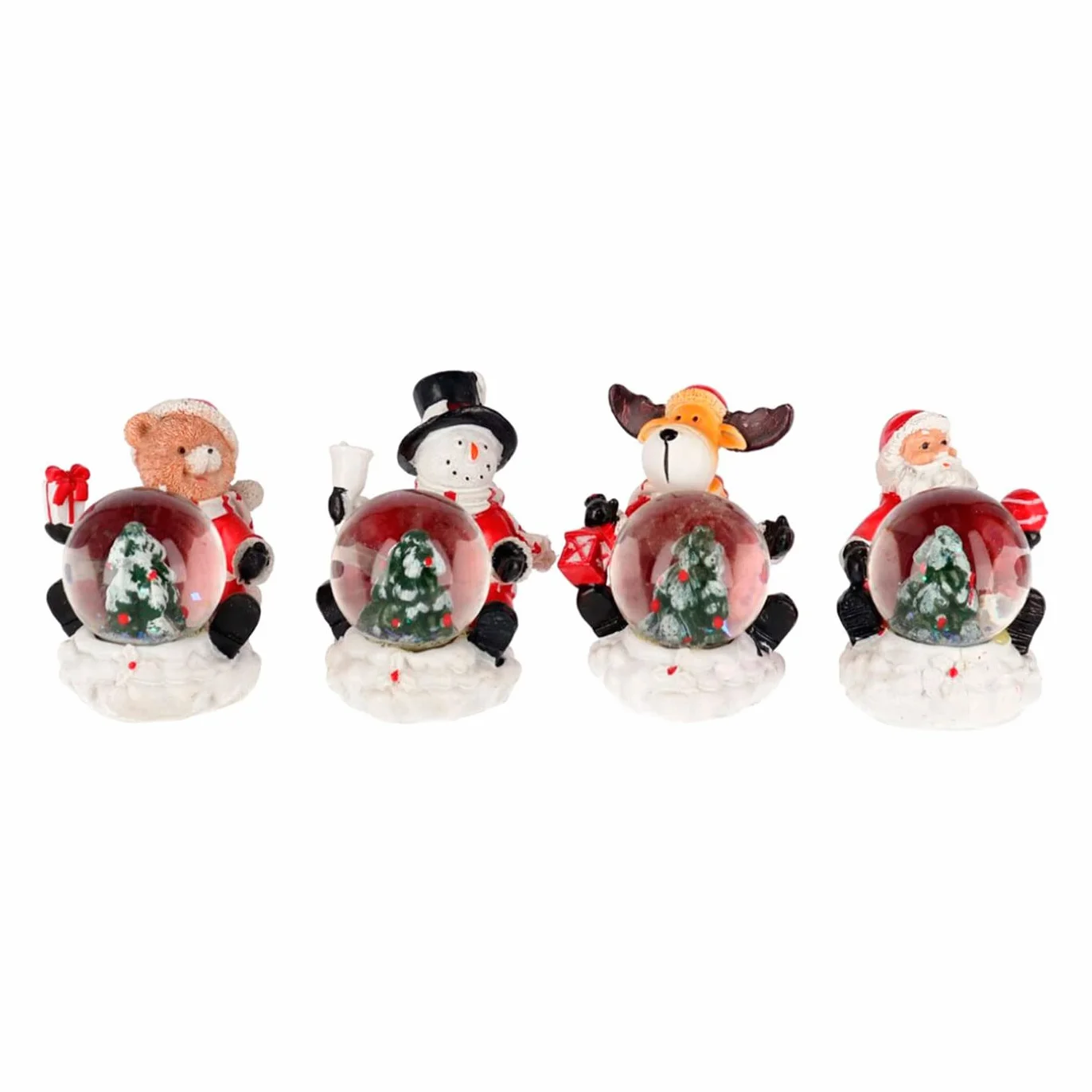Acan Tradineur Pack de 2 Bolas de Nieve Navidad Agua Resina Adorno 7,5 x 7 x 6 cm
