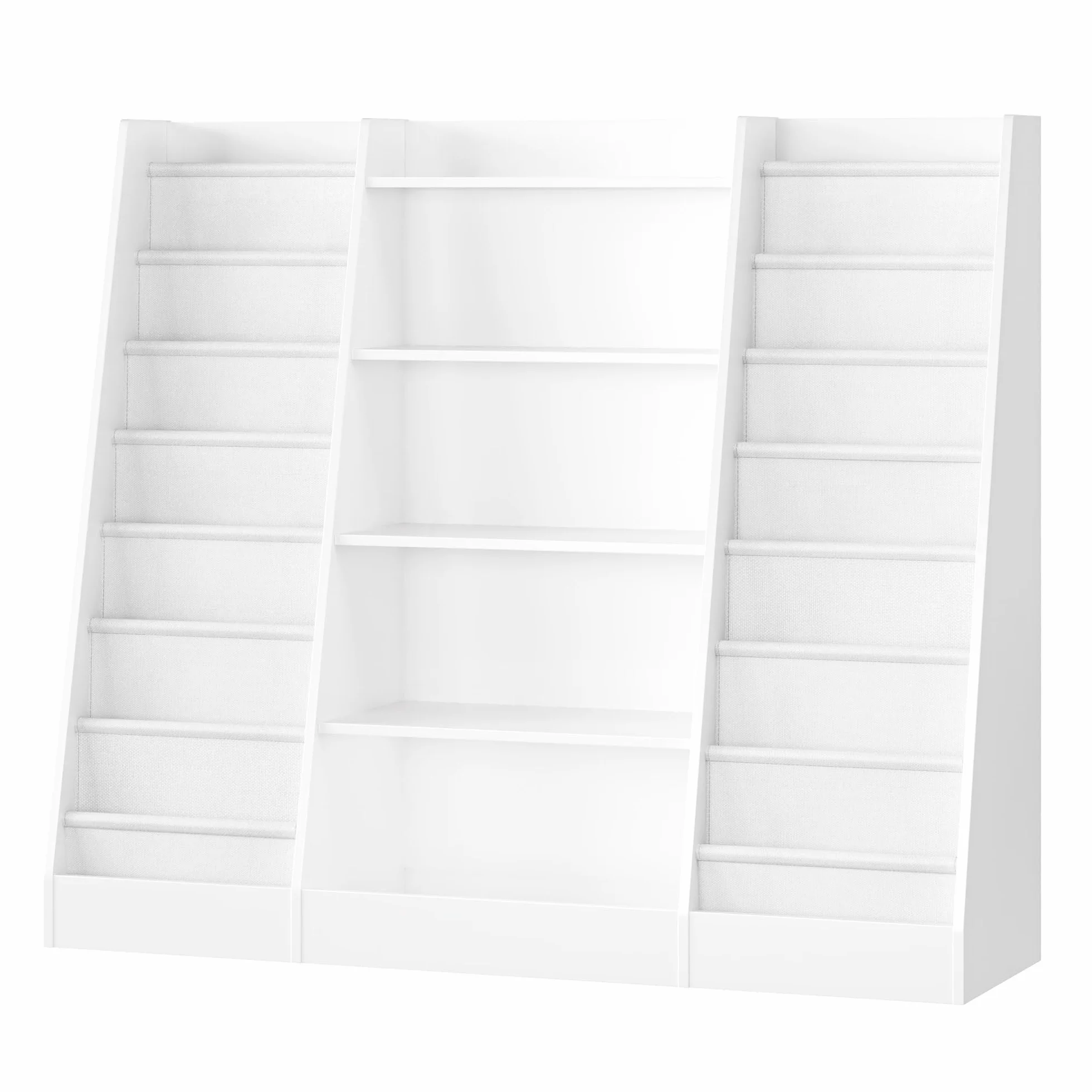 FOREHILL Mueble Almacenaje Juguetes, Librería Infantil Montessori, Estantería Infantil para Jugetes y Libros, Organizador Juguetes Infantil, Blanco, 3 Filas, 129 x 120 x 35 cm