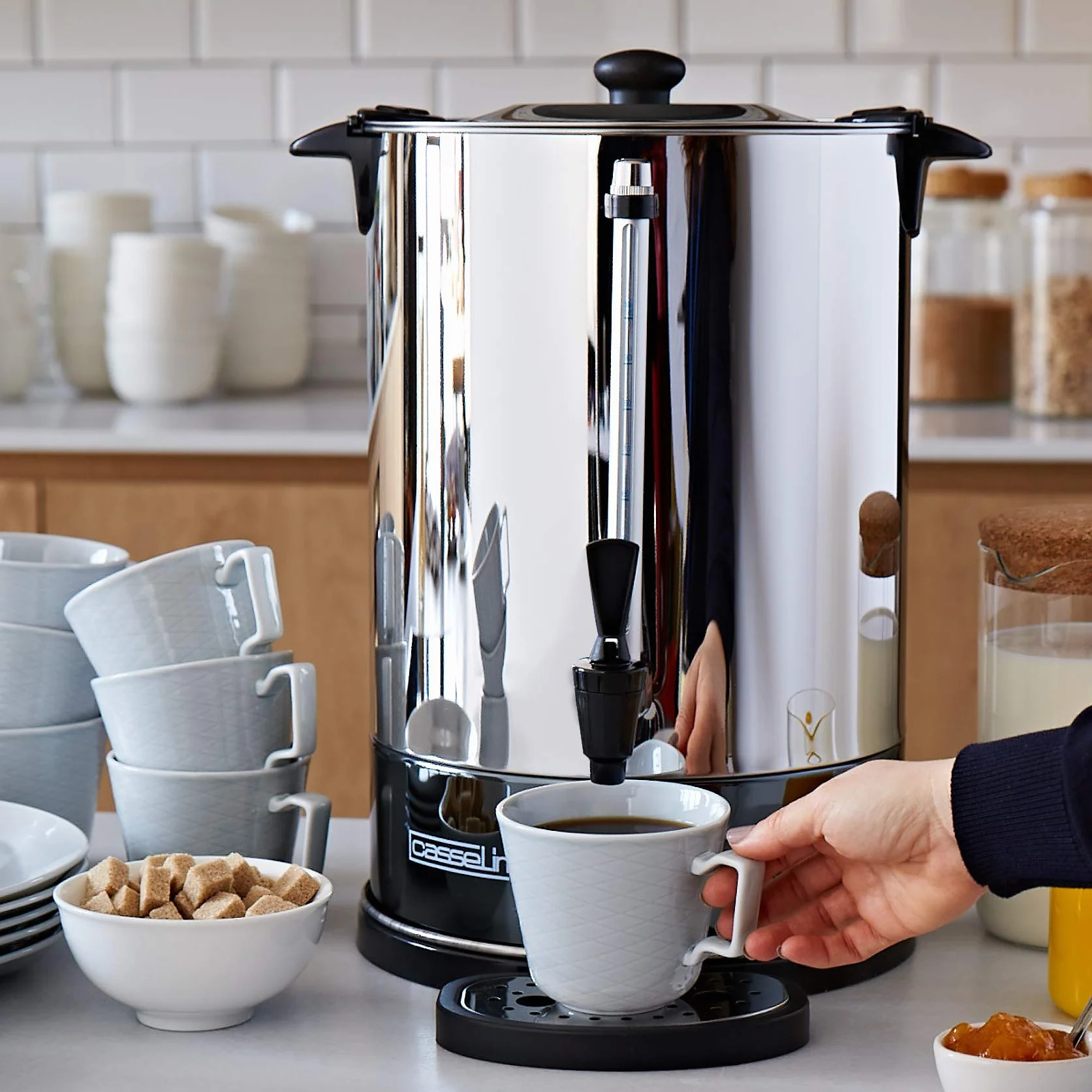 Casselin CPC100S Percolador de Café 100 Tazas Acero Inoxidable