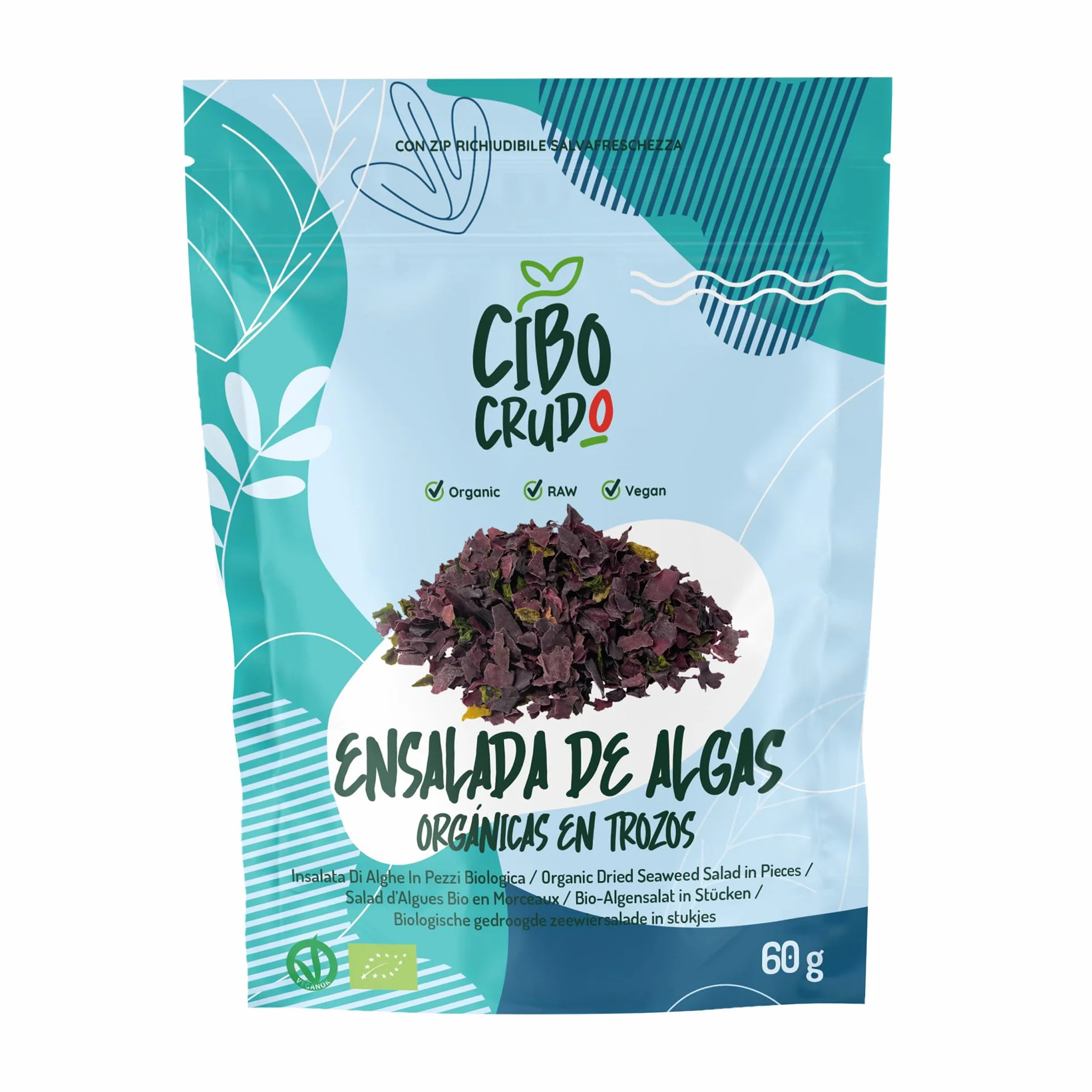 Ensalada de Algas Secas Ecológicas 60g Alga Dulse Nori Lechuga de Mar Snack