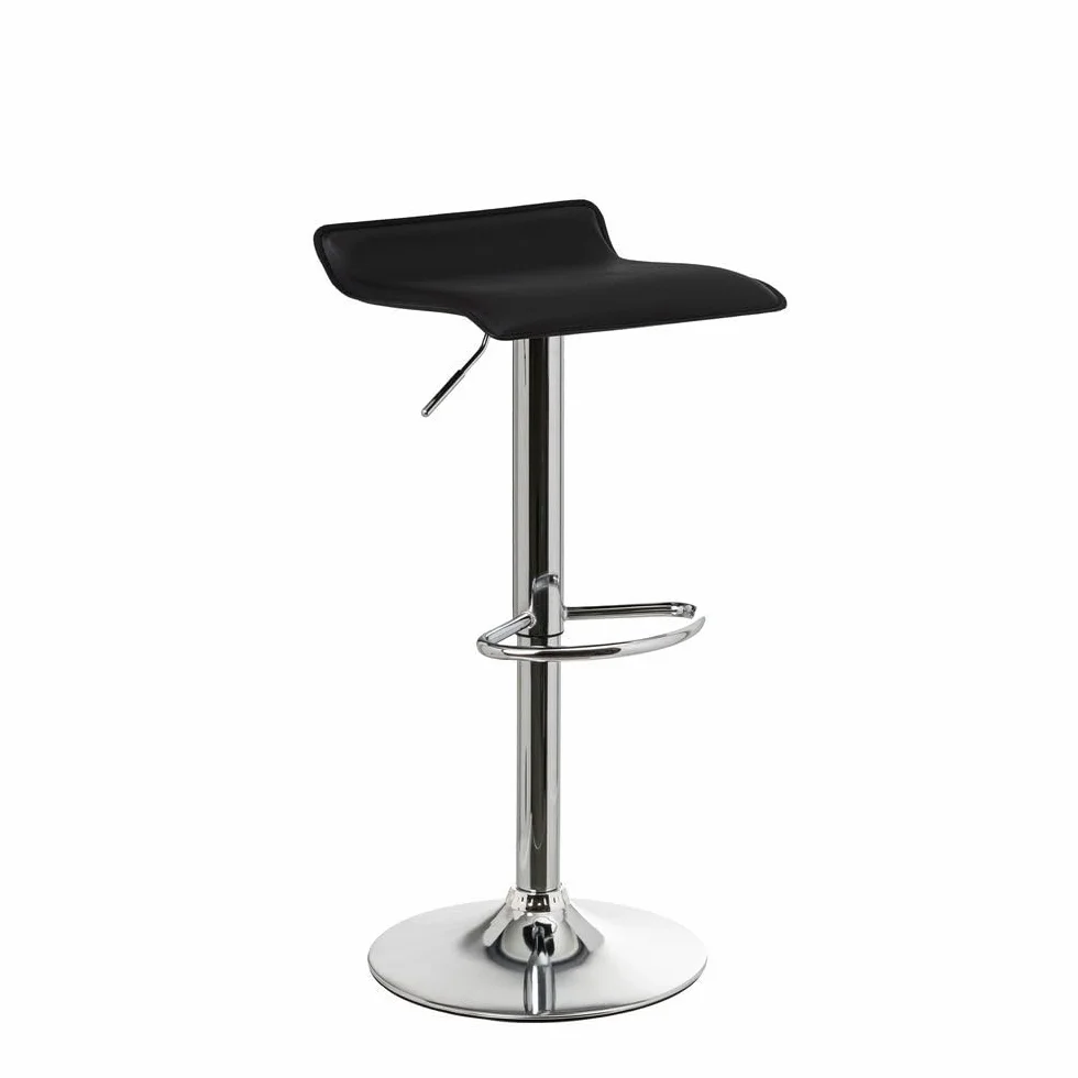 Taburete de Cocina Giratorio 360° Regulable Altura 63-84 cm Metal Negro