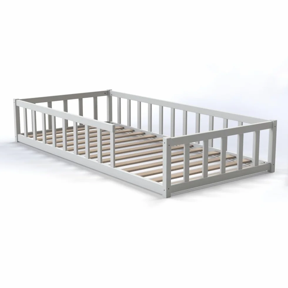 Cama Nino 90x190 Weber Industries z Somier y Barrera Blanco
