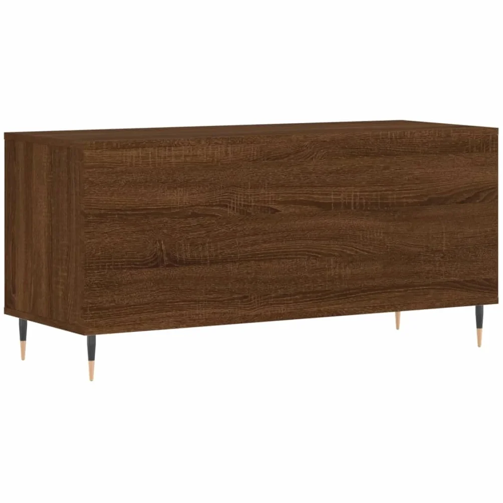 vidaXL Mueble Discos Madera contrachapada Roble marrón 100x38x48 cm