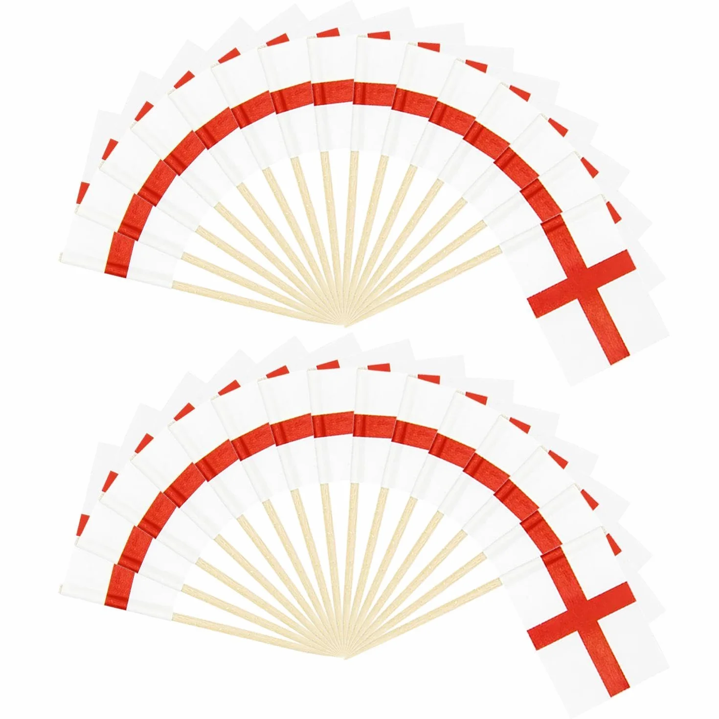 Palillos De Dientes De La Bandera De Inglaterra, Decoraciones De Pasteles De Fútbol