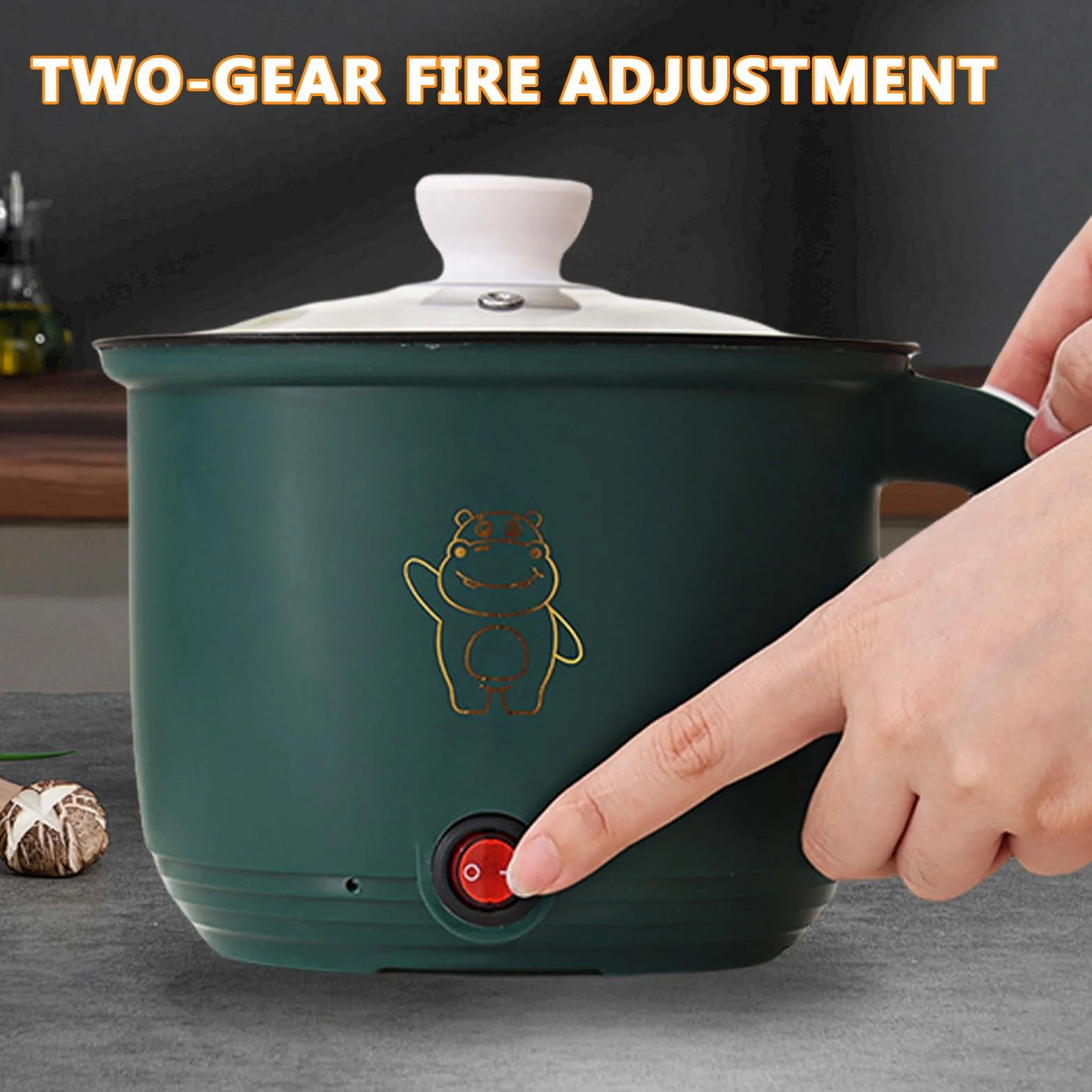 Olla Caliente Eléctrica con Vaporera 1.5L, Mini Sartén Eléctrica Portátil Multifuncional para Cocinar Ramen