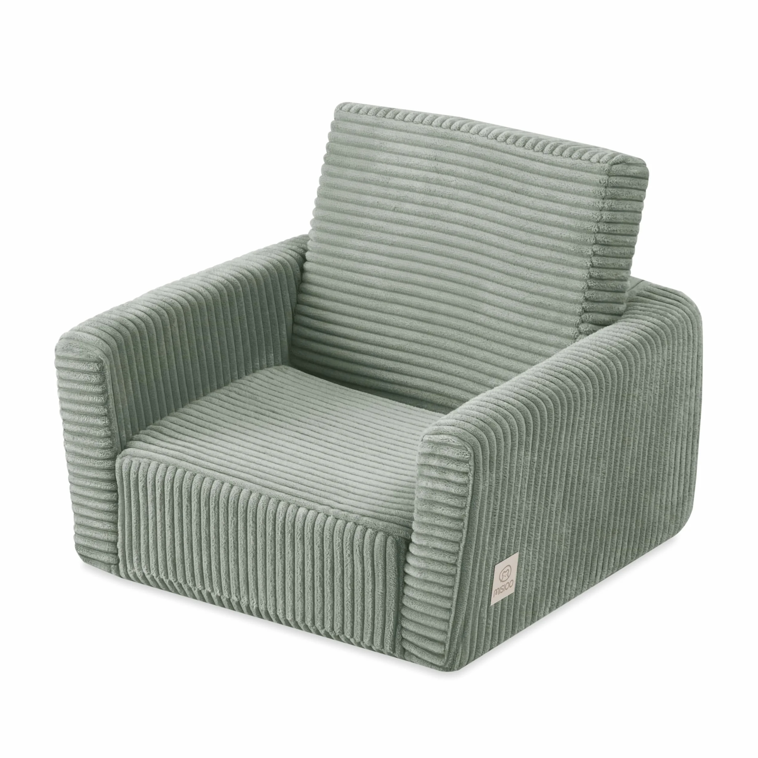 MISIOO Sillón infantil CUBIE de pana, sillón plegable para niños y bebé, suave sillón para habitación infantil, plegable para tumbarse, pequeño sillón para bebés