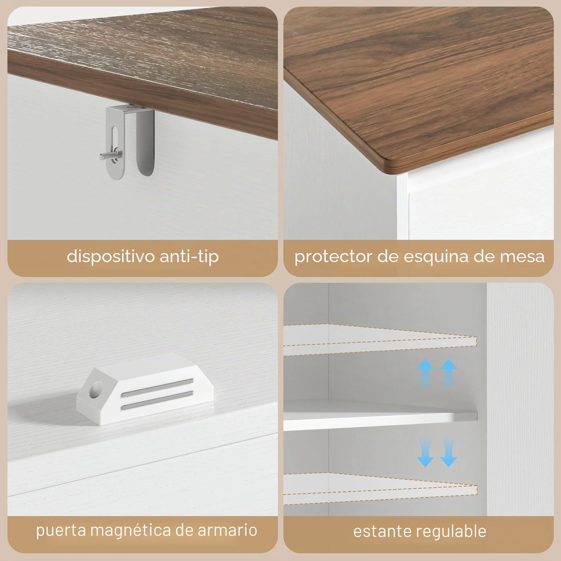 Xbro Aparador de Cocina, Mueble Auxiliar de Almacenaje con Cajón, para Cocina, Salón y Comedor, de Estilo Moderno, 140×40×89 cm