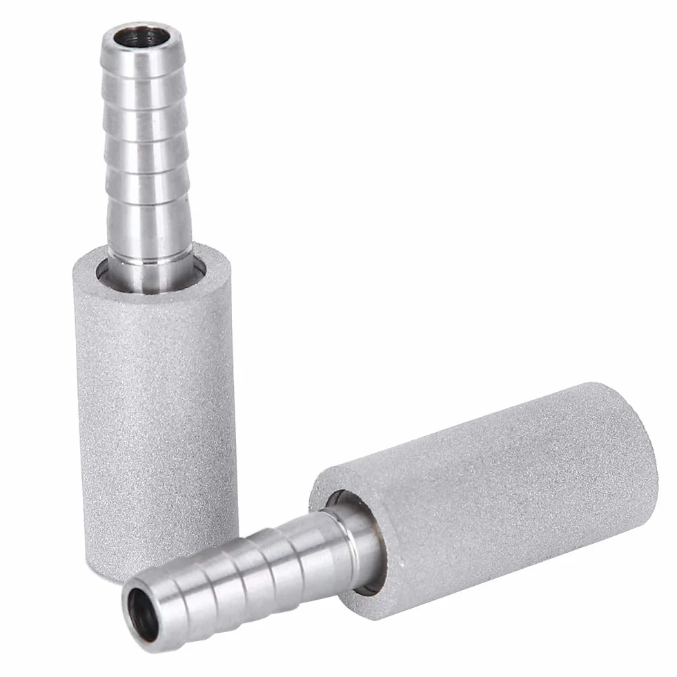 2 Uds., Piedra De Difusión De 0,5 Micras, Piedra De Aireación, Piedra De Carbonatación De Acero Inoxidable Con Lengüeta De 1/4 "para Vino Casero, Cerveza, Soda
