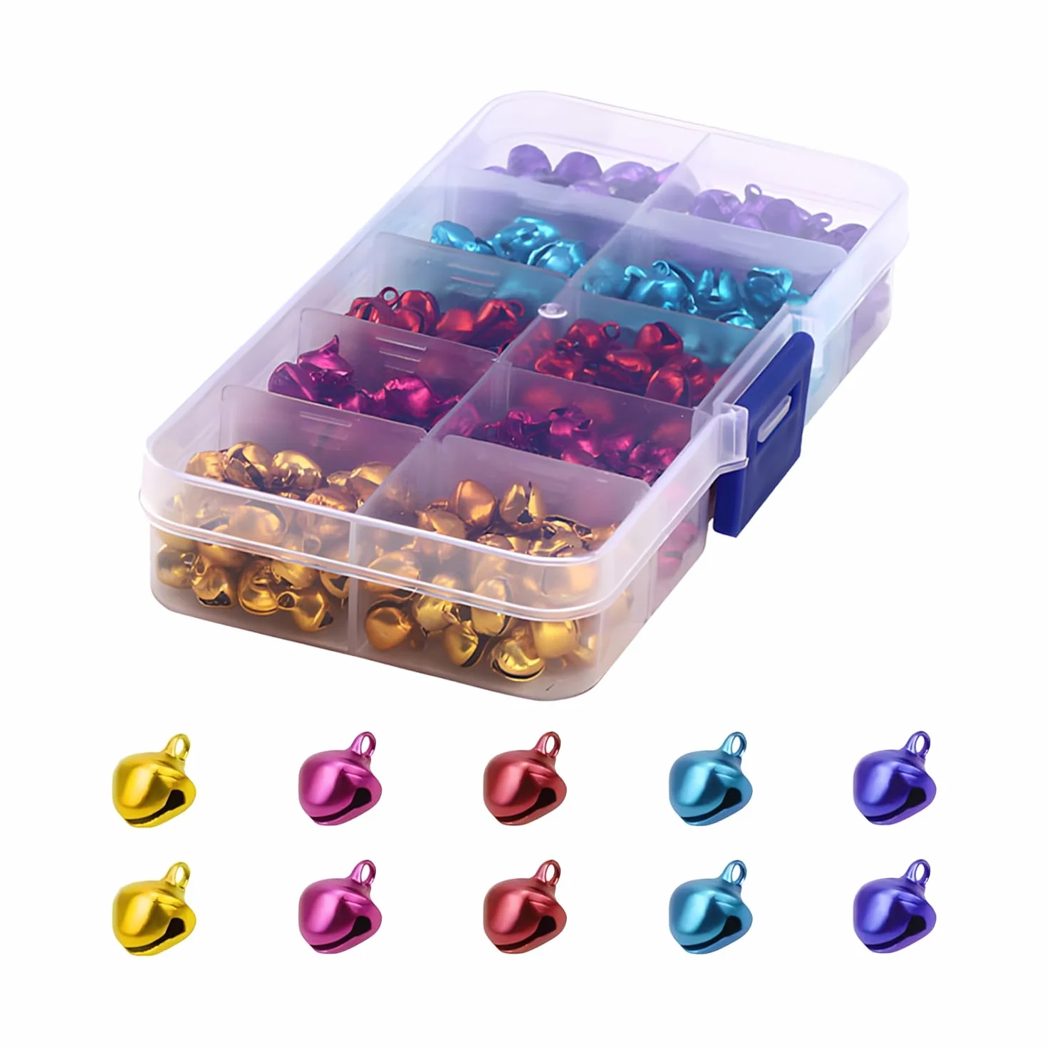 300 minicascabeles 8 mm coloridas campanas de metal para manualidades decoración