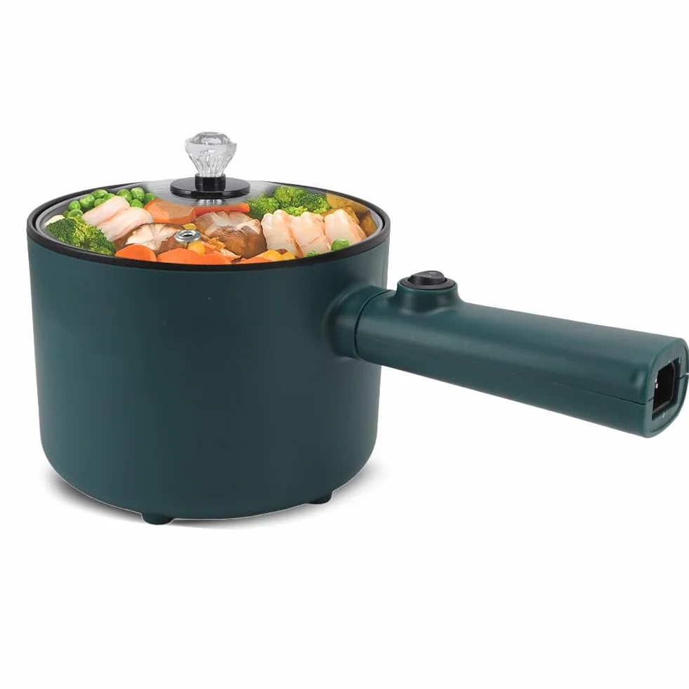 Olla caliente eléctrica 1.8L Multicooker con tapa para fideos, viaje