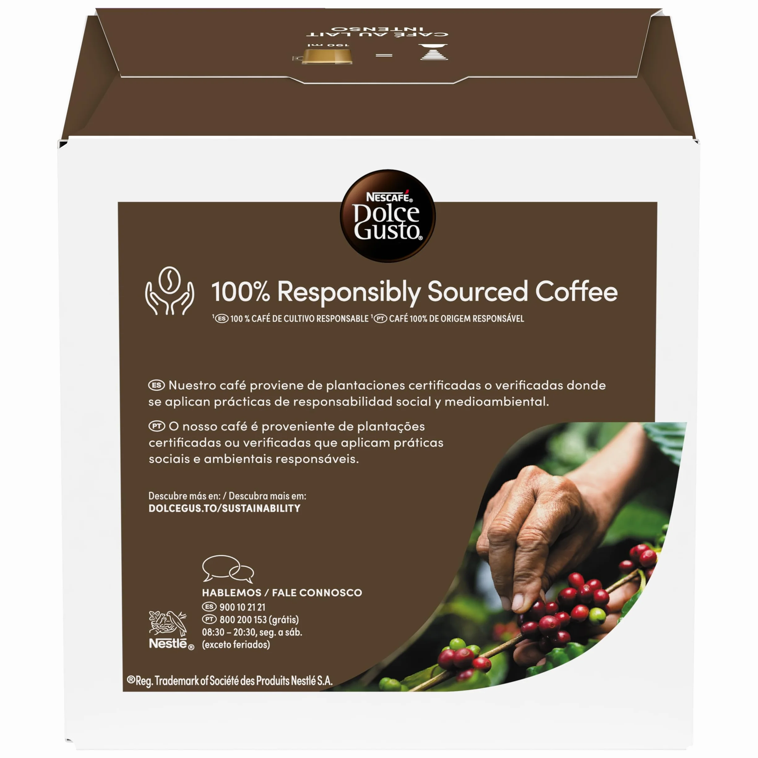 NESCAFÉ Dolce Gusto Café con Leche intenso Cápsulas de Café 48 Cápsulas Intensidad 9 Originales