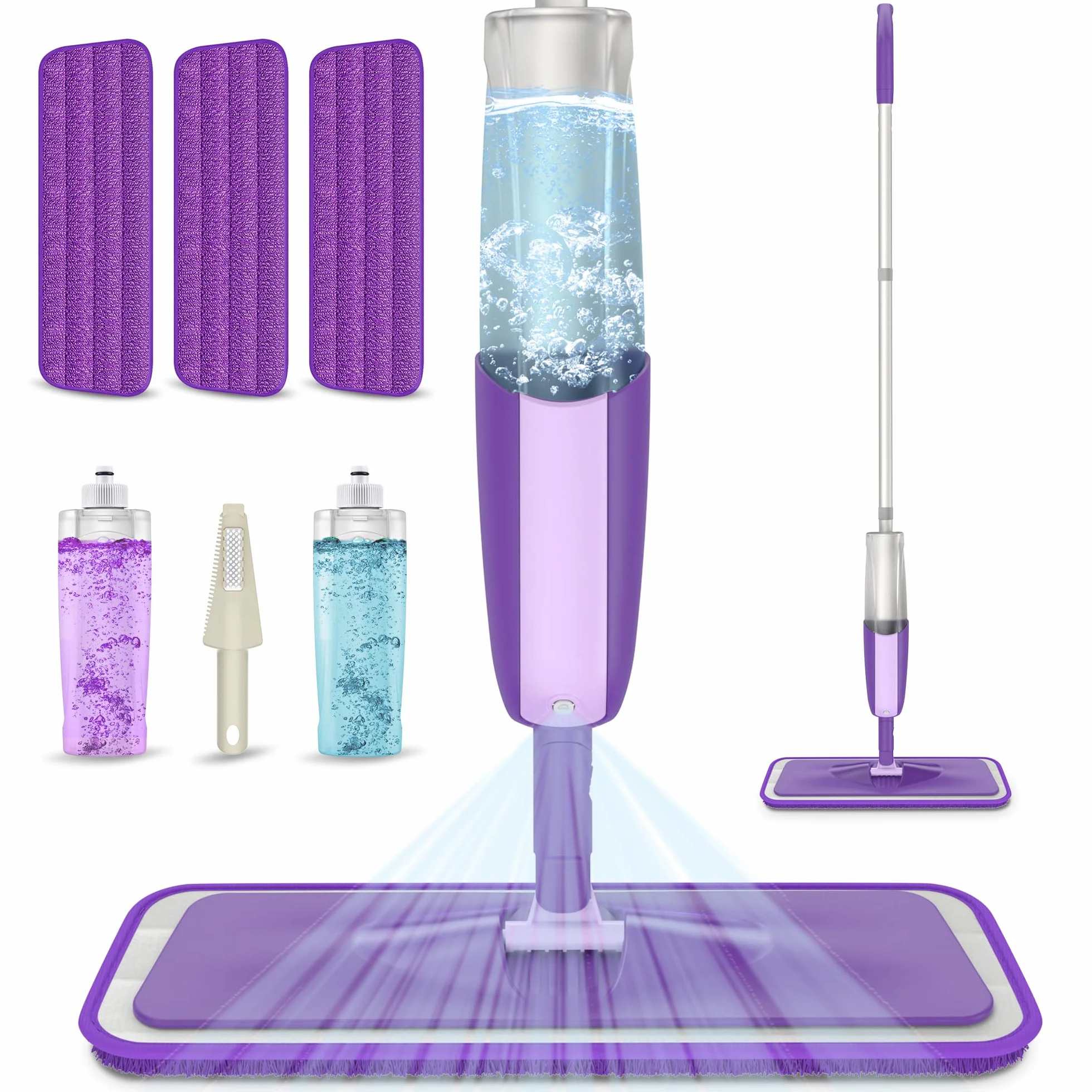 MEXERRIS Mopa Fregona con Pulverizador 2 Botellas Recargables Microfibra para Suelos