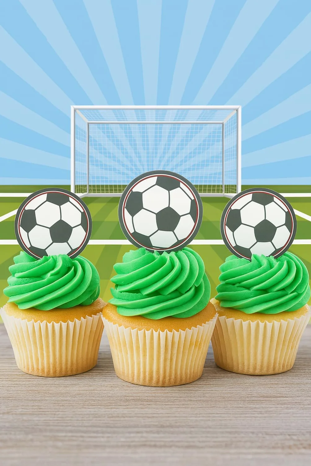 Dekora Pack 2x20 Mini Discos de Oblea de Balones de Fútbol, Decoraciones Comestibles para Cupcakes, 3,4 CM