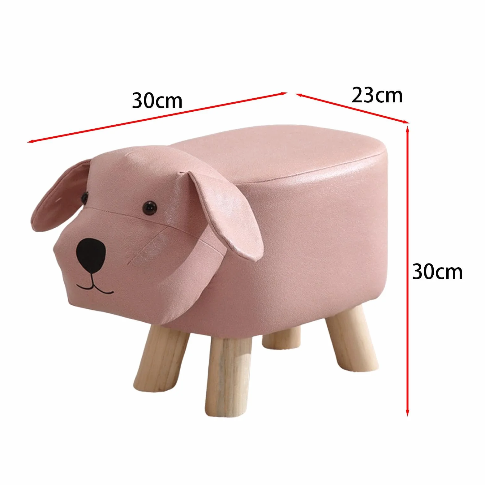 Puf Decorativo Infantil Perro Rosa para Sala de Juegos, Taburete Niños