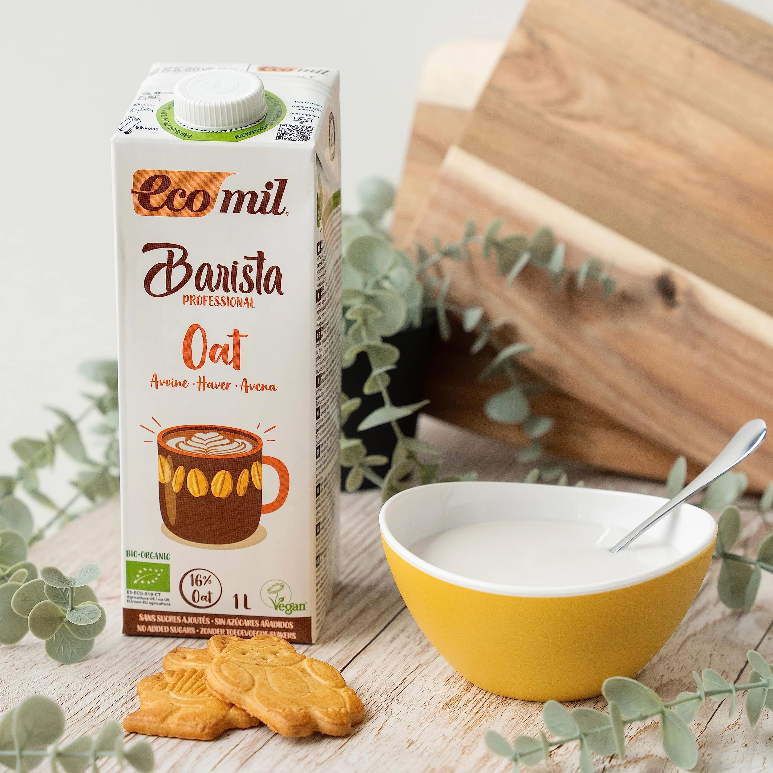 ECOMIL Barista Oat Bio Leche de Avena Barista Profesional Bebida Vegetal 1L
