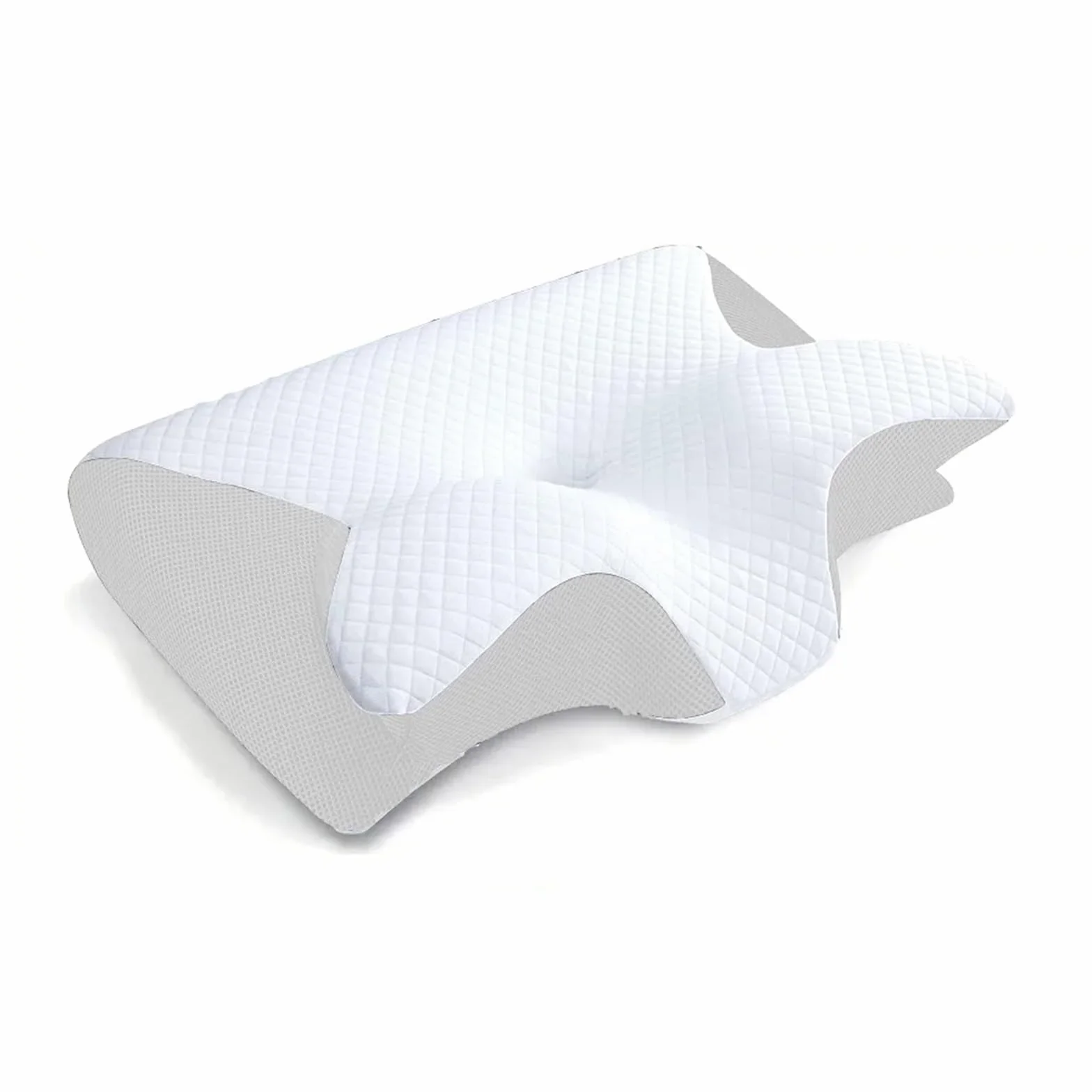Almohada De Espuma Con Memoria 1 almohada Cervical de espuma viscoelástica, almohada ortopédica de contorno ergonómica 2 en 1 for el dolor de cuello, almohadas de soporte contorneadas, almohada for el