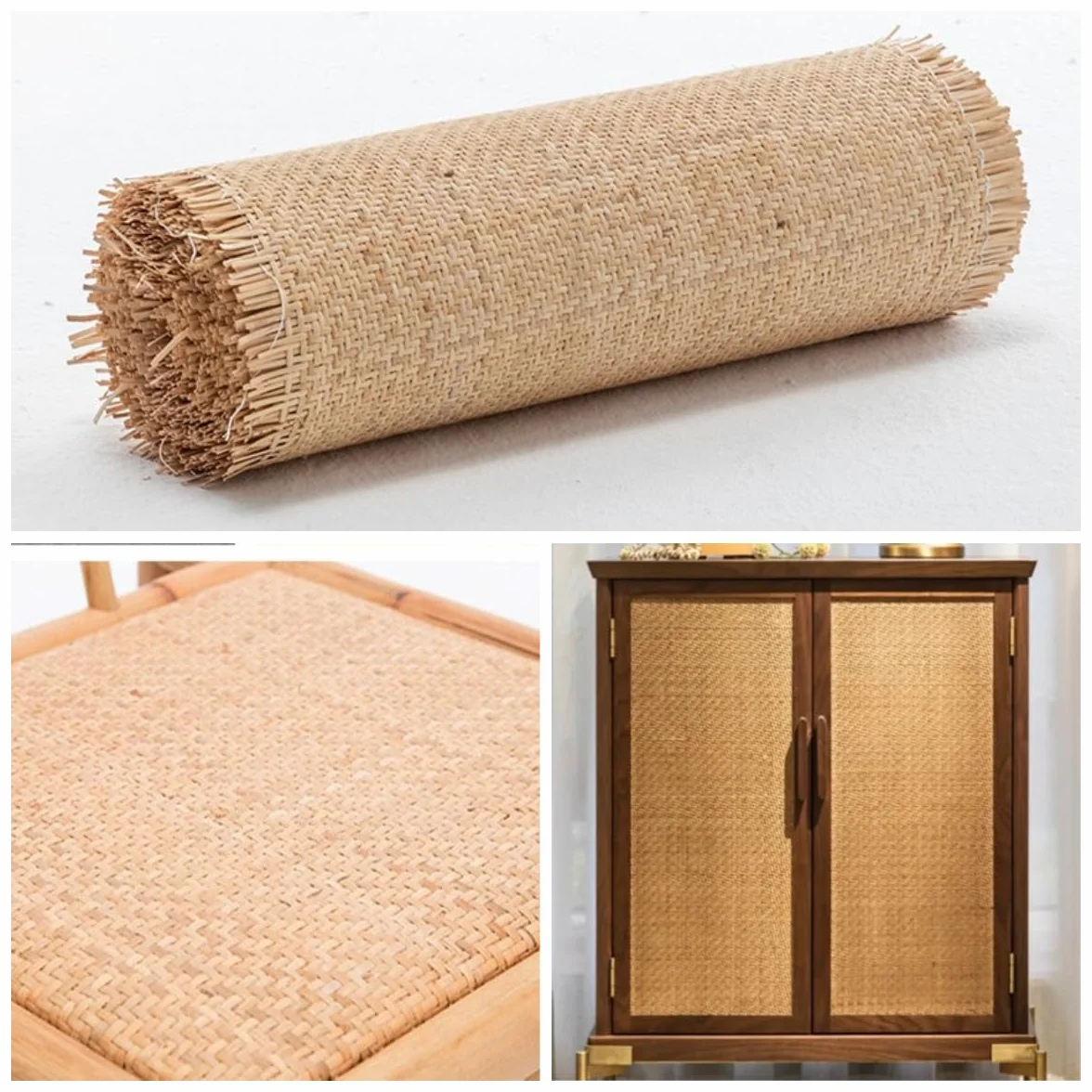 Rollo de Ratán de Caña Rollo de Mimbre Natural, ratan, ratán, 50 x 800cm Rejilla Mimbre Rollo de Malla de Ratán Cruz Tejida de Mano, Ratan Natural por Metros Correa de Caña para Tejida para Sillas
