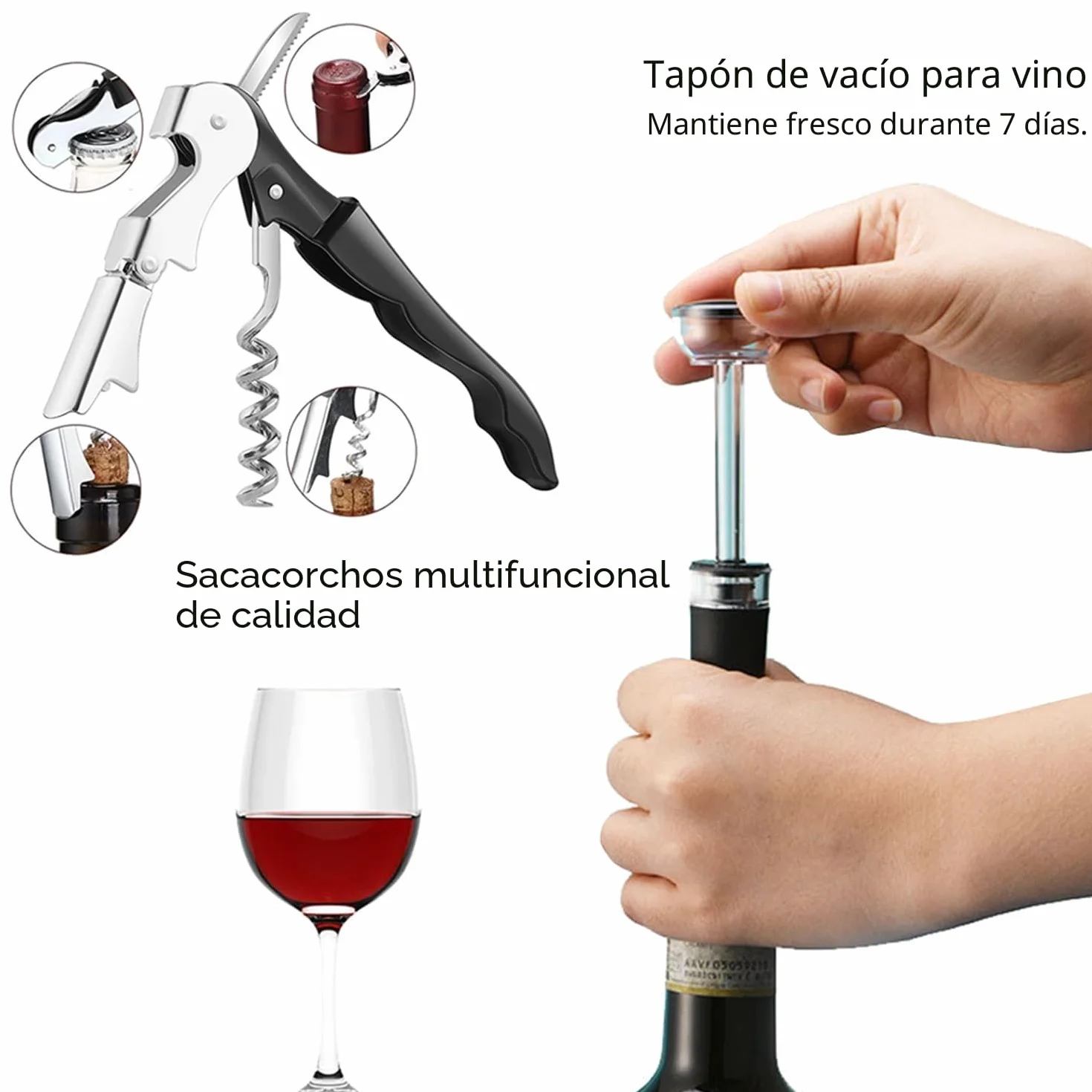 Elektryczny Aerator do Wina z Dekanterem, Korkociągiem i Zatyczką Próżniową AIKARO