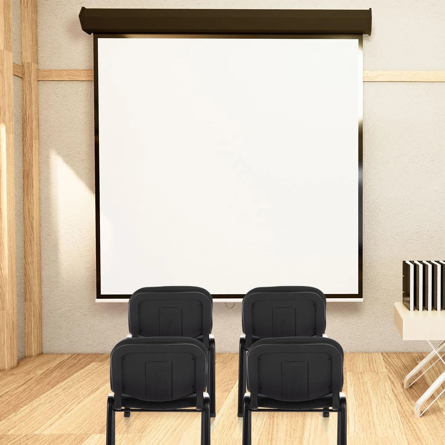 hjh OFFICE 704000 Silla de confidente XT 600 Tela Negro, Silla visitante, tapizadas, Respaldo ergonómica, Apilable