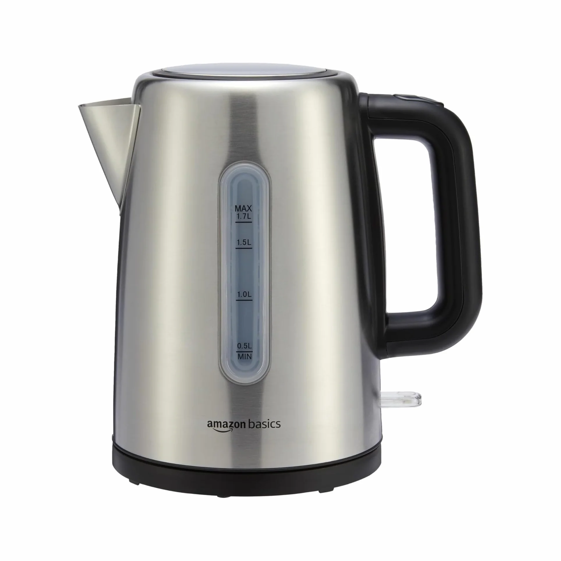 Amazon Basics Hervidor de agua eléctrico portátil de acero inoxidable 1.7 Litros Plateado