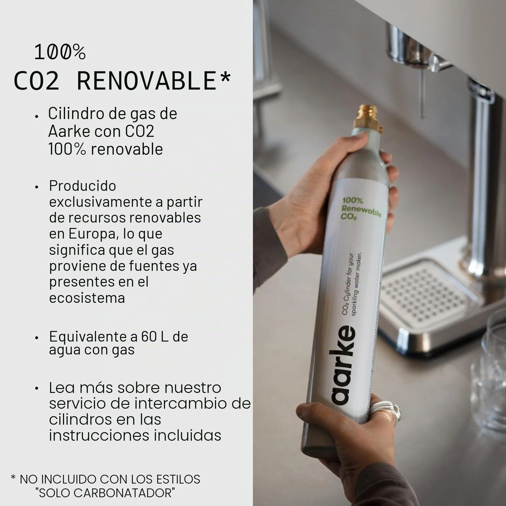 Aarke Carbonator 3, Máquina para hacer Agua con Gas en Acero Inoxidable con Botella 800ml