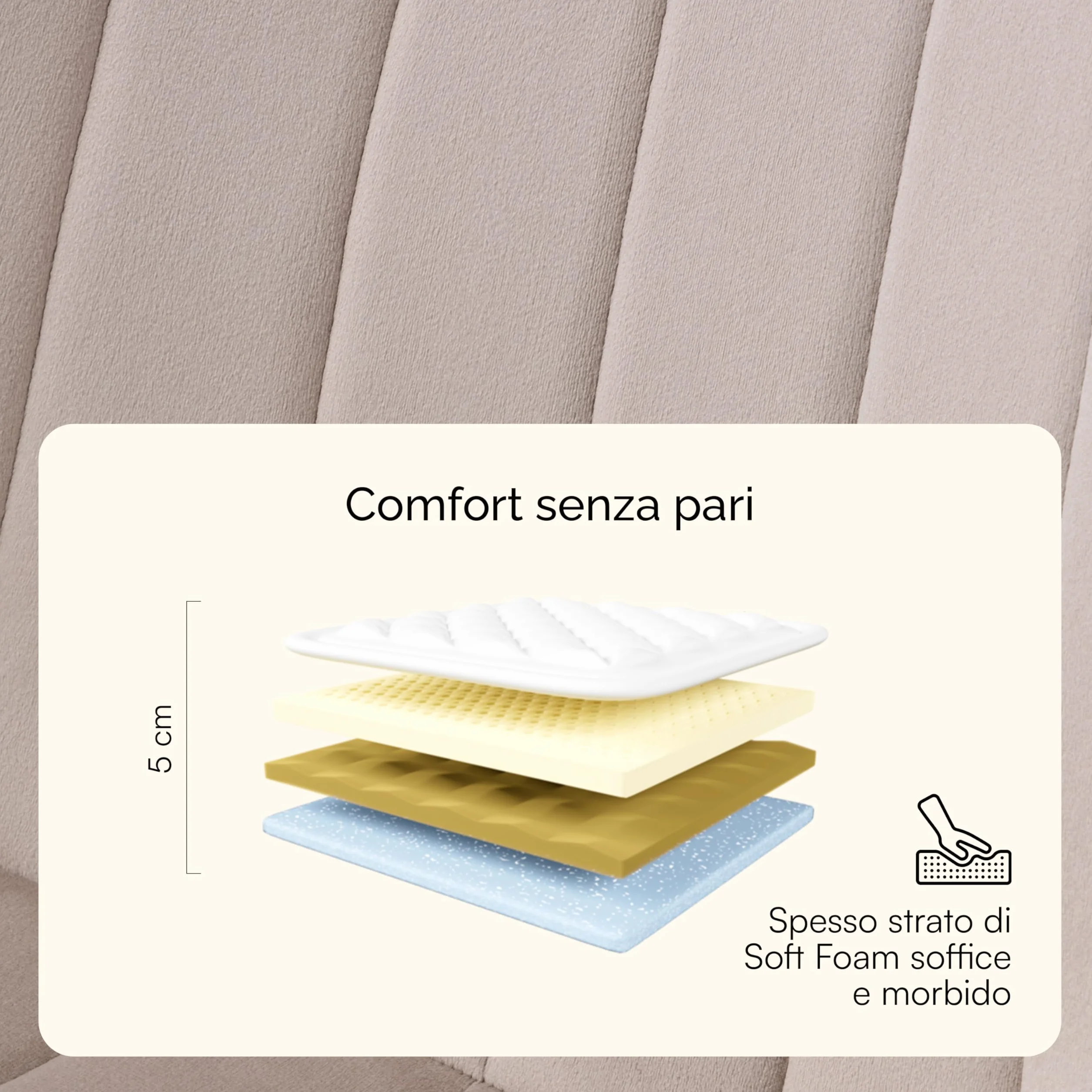 Baroni Home Juego de 4 sillas Modernas con Revestimiento de Terciopelo y Patas de Acero Negro, para salón, Dormitorio, Comedor, 53 x 86 x 44 cm, Beige