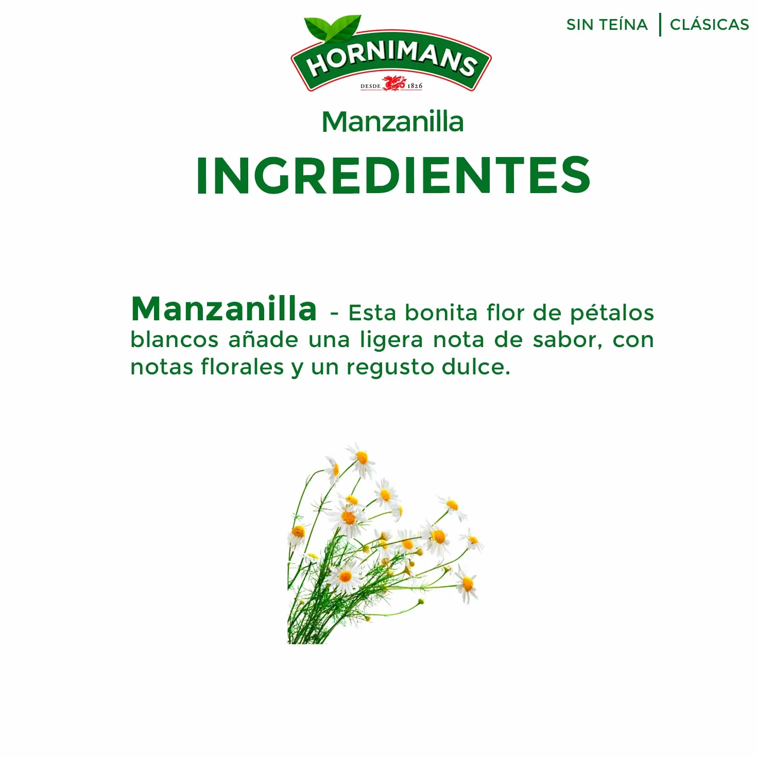 Hornimans Manzanilla Infusión 100% Natural 25 bolsitas Sin Teína