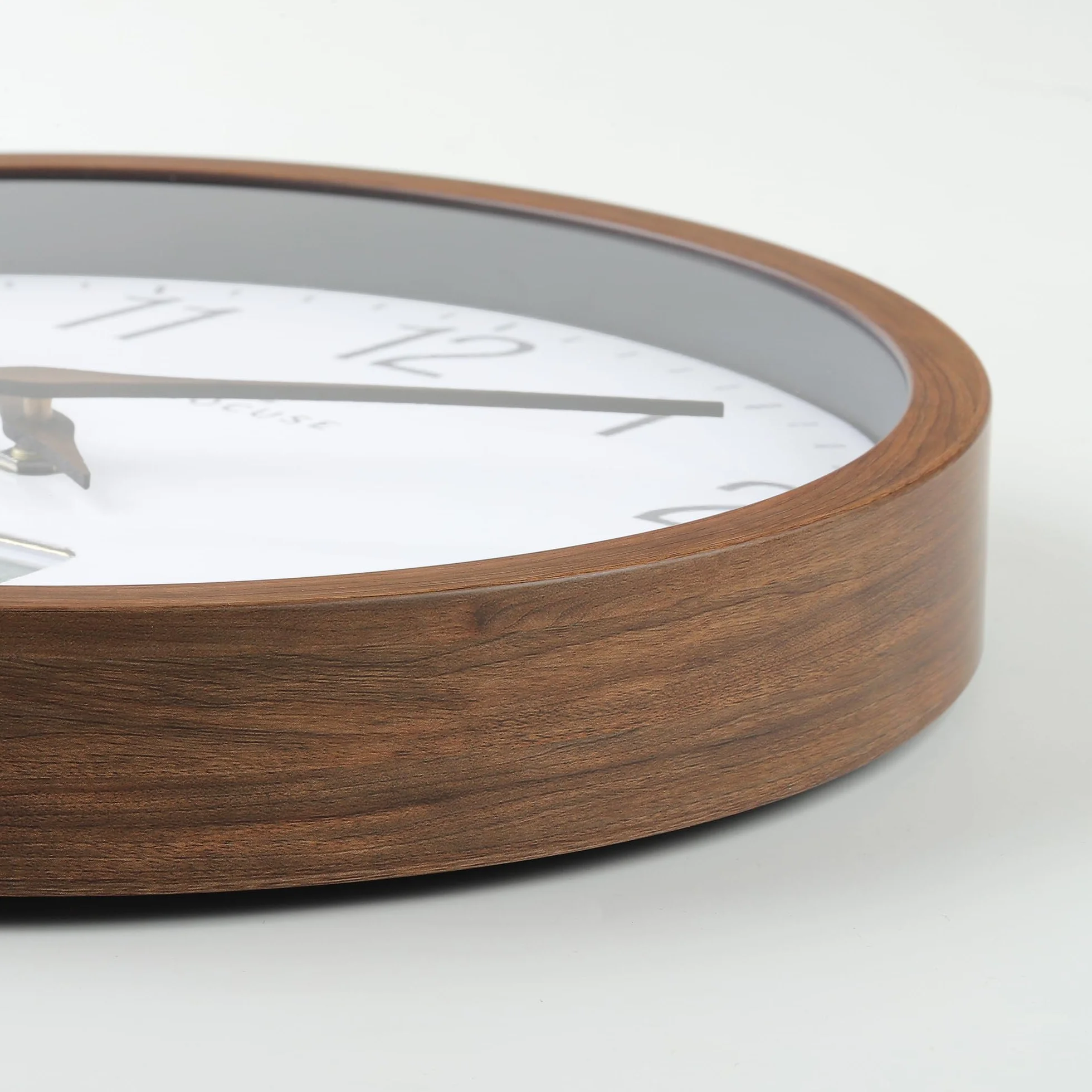 Reloj de Pared Calendario con Fecha y Termometro LCD, Silencioso Marrón Vintage 30cm