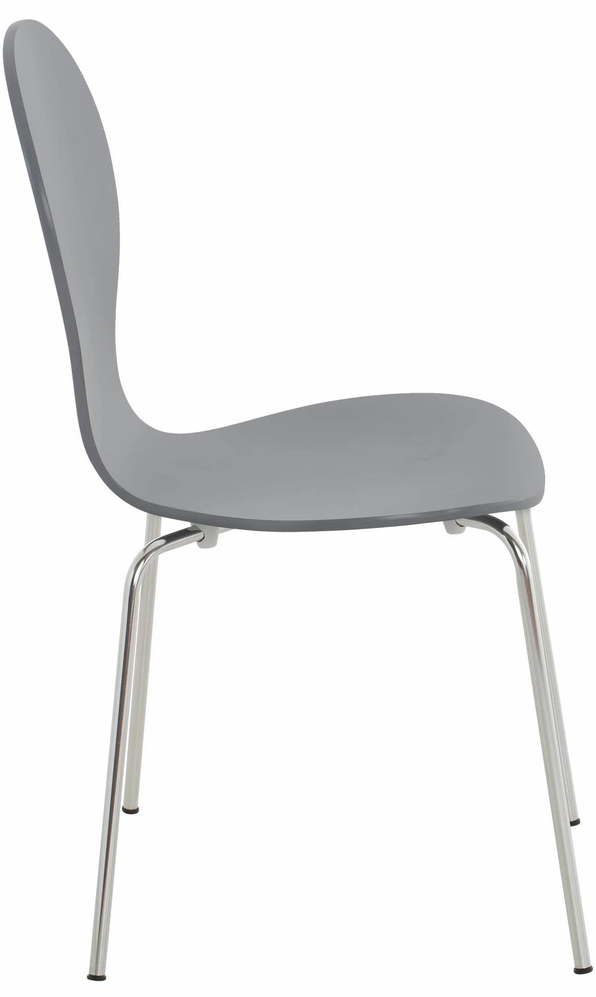 CLP Set de 2 Sillas de Comedor Apilable Diego con Asiento de Madera y Base de Metal, Gris