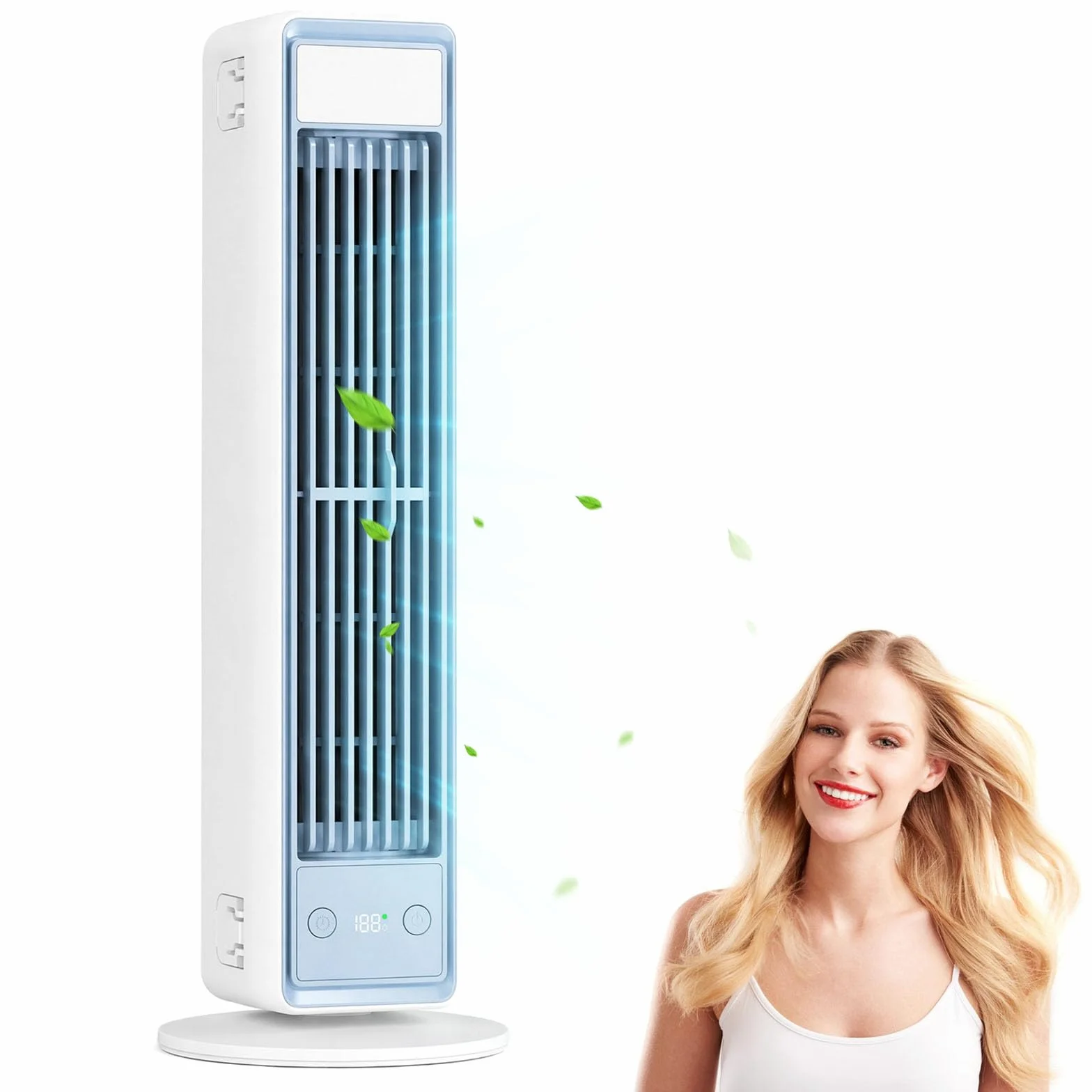 BreezaMax Air - Refrigerador portátil Airzuma Breeze – BreezaMax Mini Cooling Ace, silencioso y energéticamente eficiente, 3 velocidades, diseño sin hojas, perfecto para oficina, dormitorio y hogar