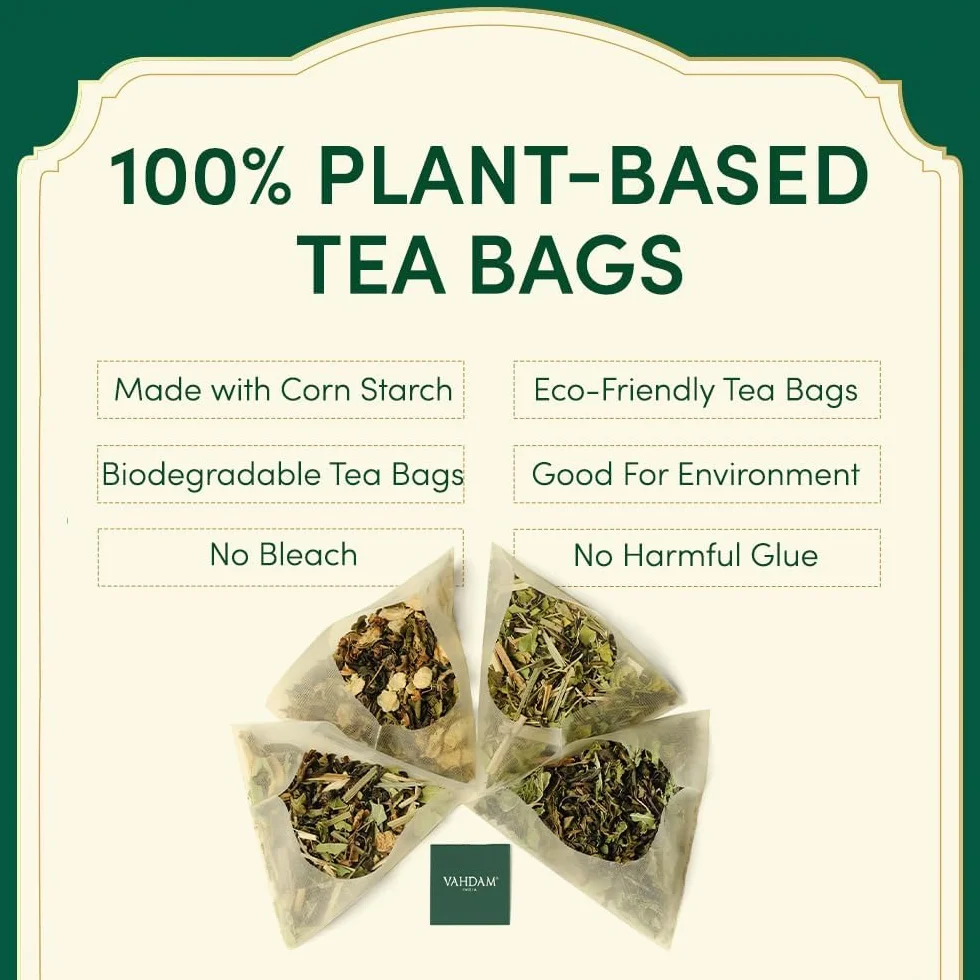 VAHDAM Té Negro Surtido 5 Sabores 20 Bolsitas Piramidales Assam Darjeeling Sin Gluten