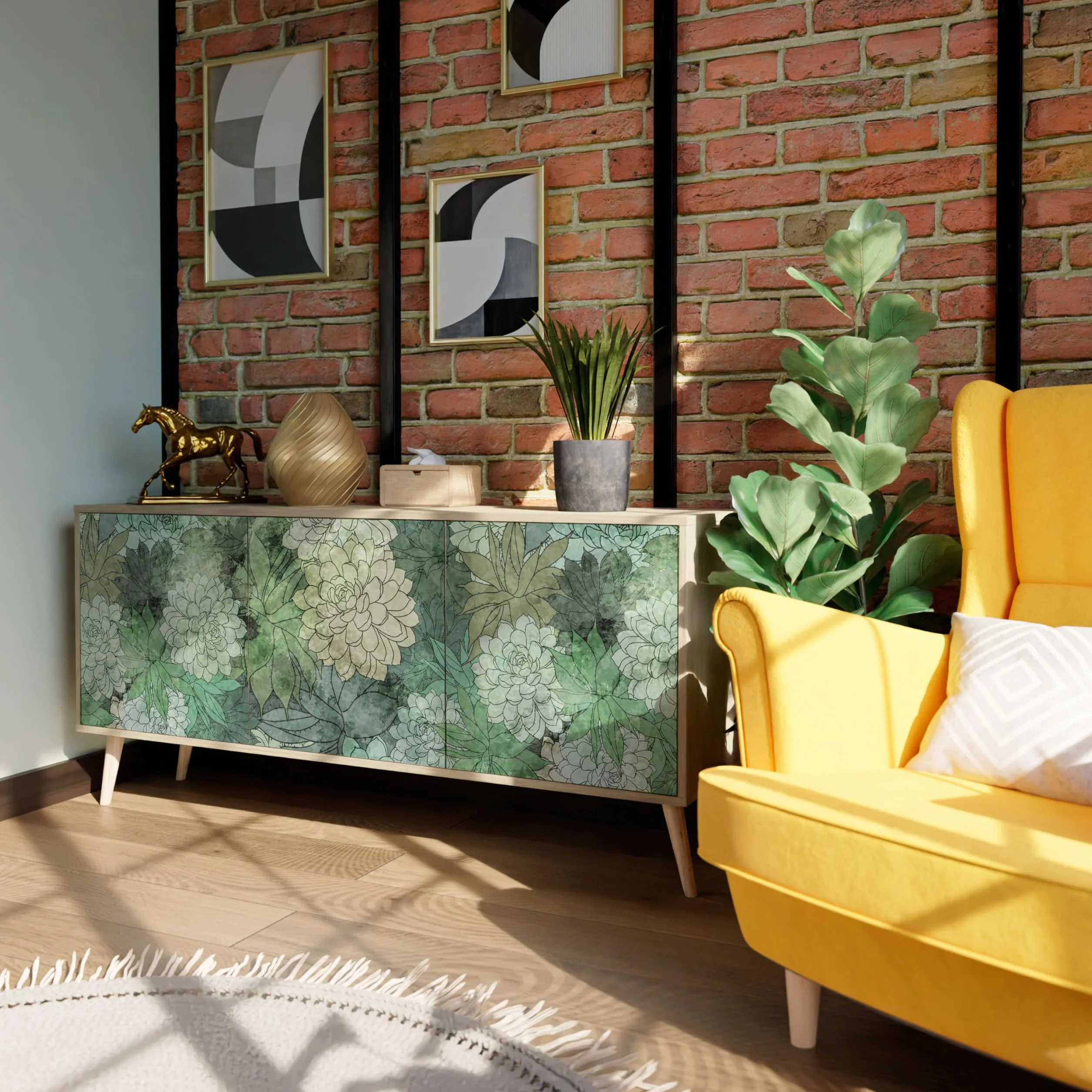 Cómoda Moderna 3 Puertas - Mueble Auxiliar para Salón, Dormitorio Juvenil, Aparador, Diseño Contemporáneo