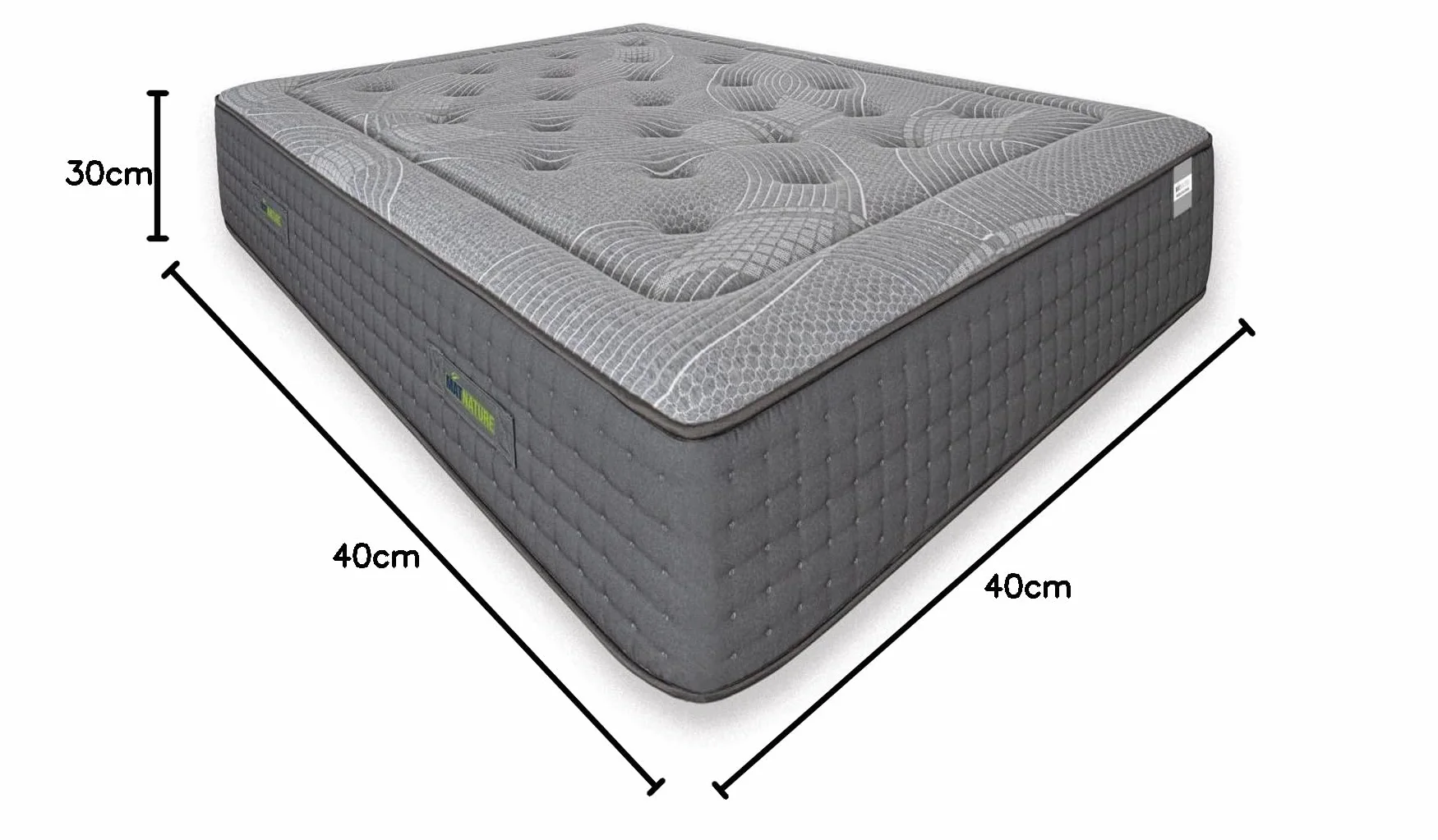 Matnature | Platinum | Colchón Gran Confort Pro Múltiple Descanso | Muelles Ensacados y Viscoelástica | Altura 30 cm | Transpirable, Antideslizante y Antiácaros (150 x 190 cm)