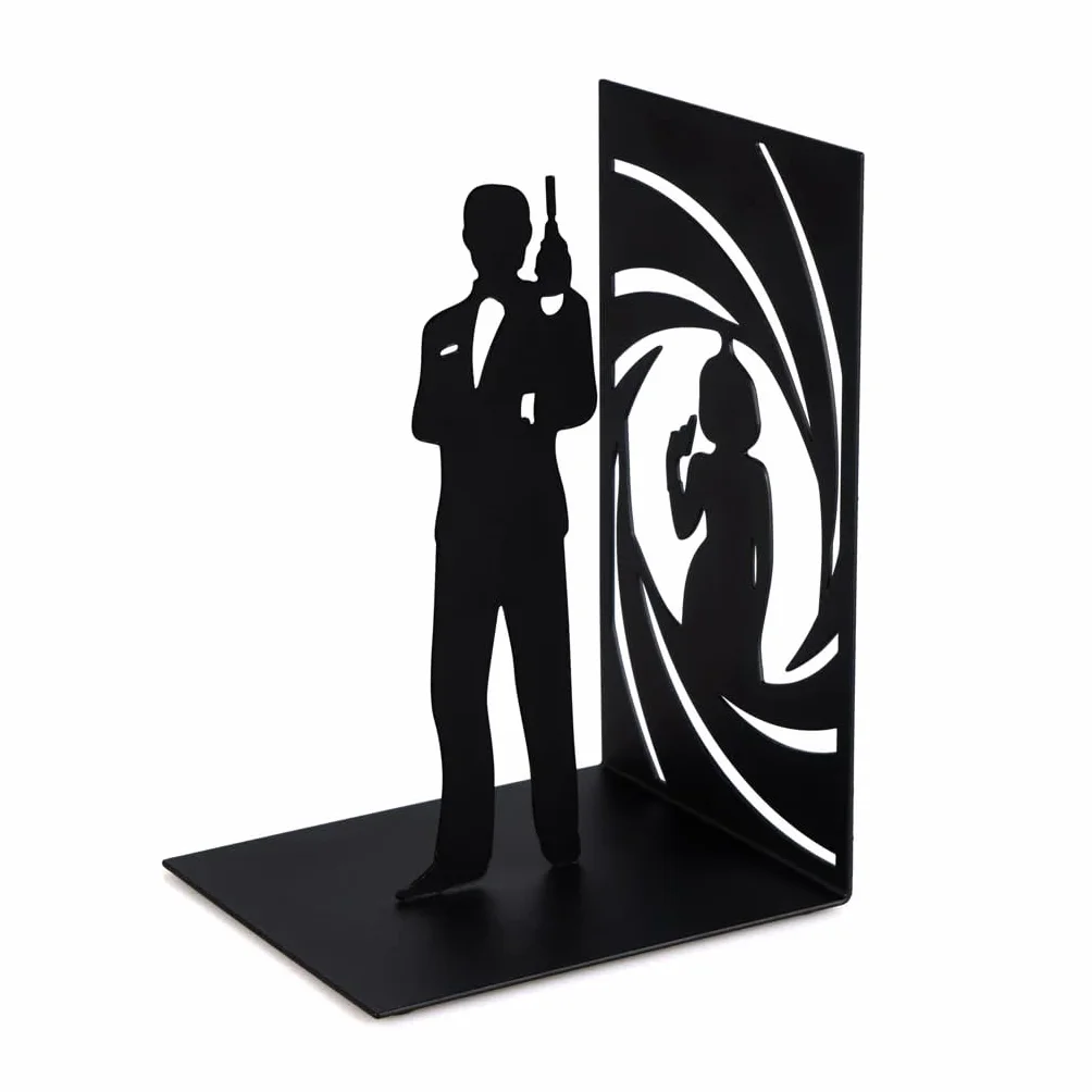 Balvi - Secret Agent sujetalibros Decorativo de Metal en Color Negro. Diseño Original