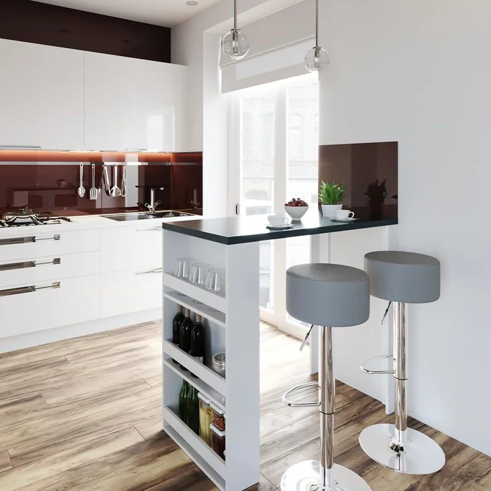 Vicco Set de Mesa de Bar, Blanco/Gris, 57 x 117 cm con 2 taburetes de Bar, Apto como Zona de Comedor Adicional en la Cocina o en el salón