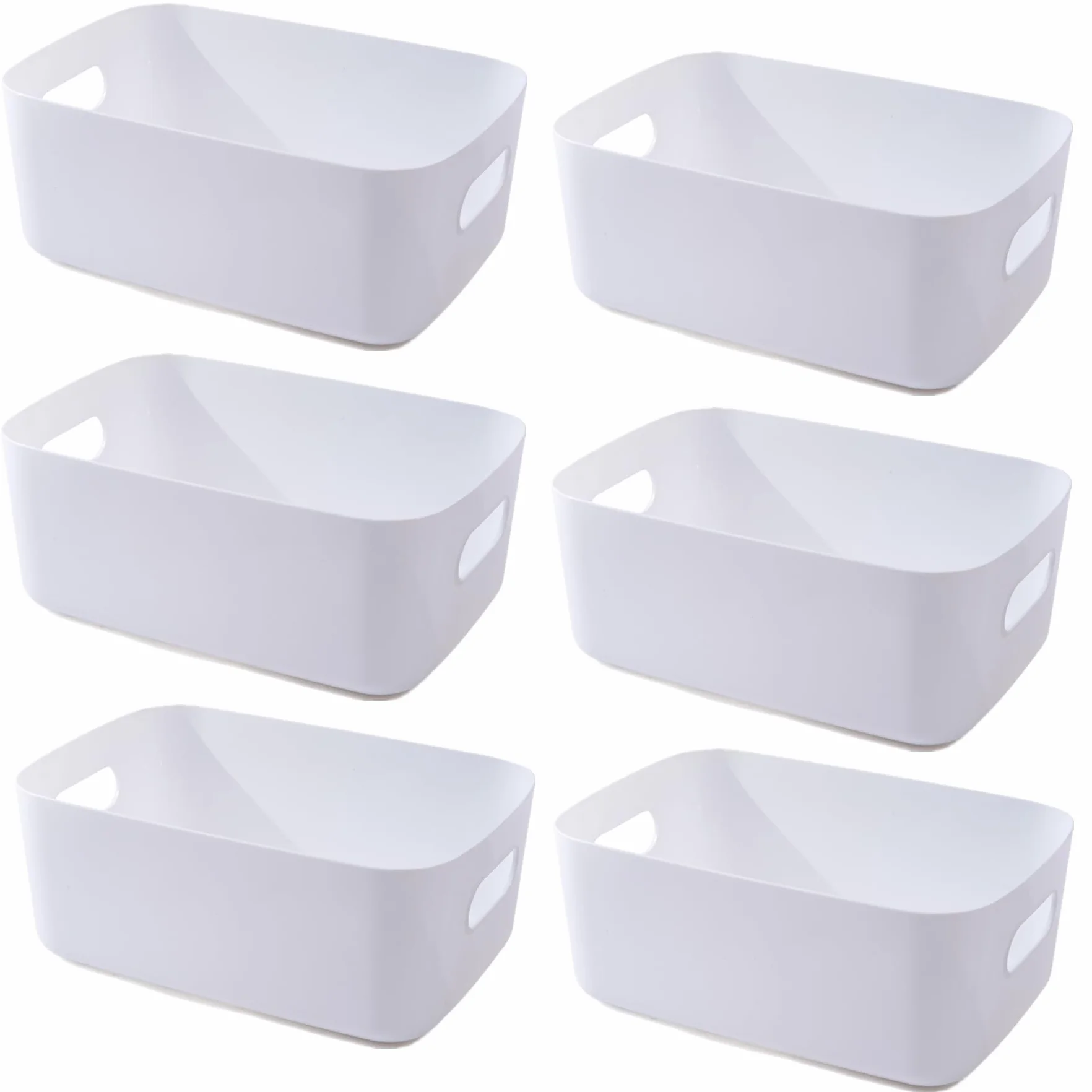 Almacenaje Plastico,Cajas Organizadoras Cestas Almacenaje Cestas Organizadoras,Organizador de Armario de Cocina de Baño,Caja de Almacenaje de Cocina para Cocina (20x14x7cm, 6 Blanco)