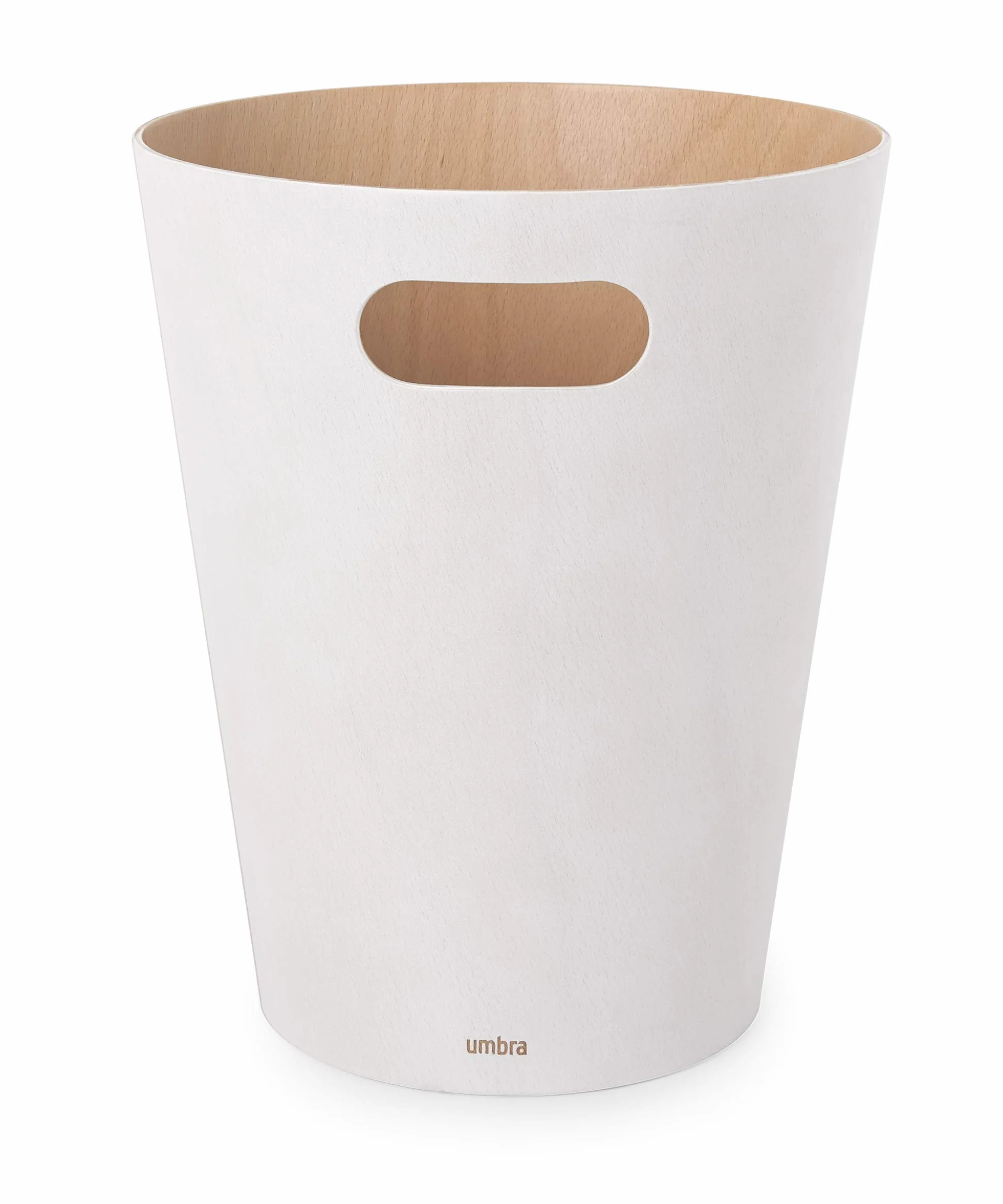 Umbra Woodrow Cesto de basura, con capacidad de 7.5 l, Blanco/Natural