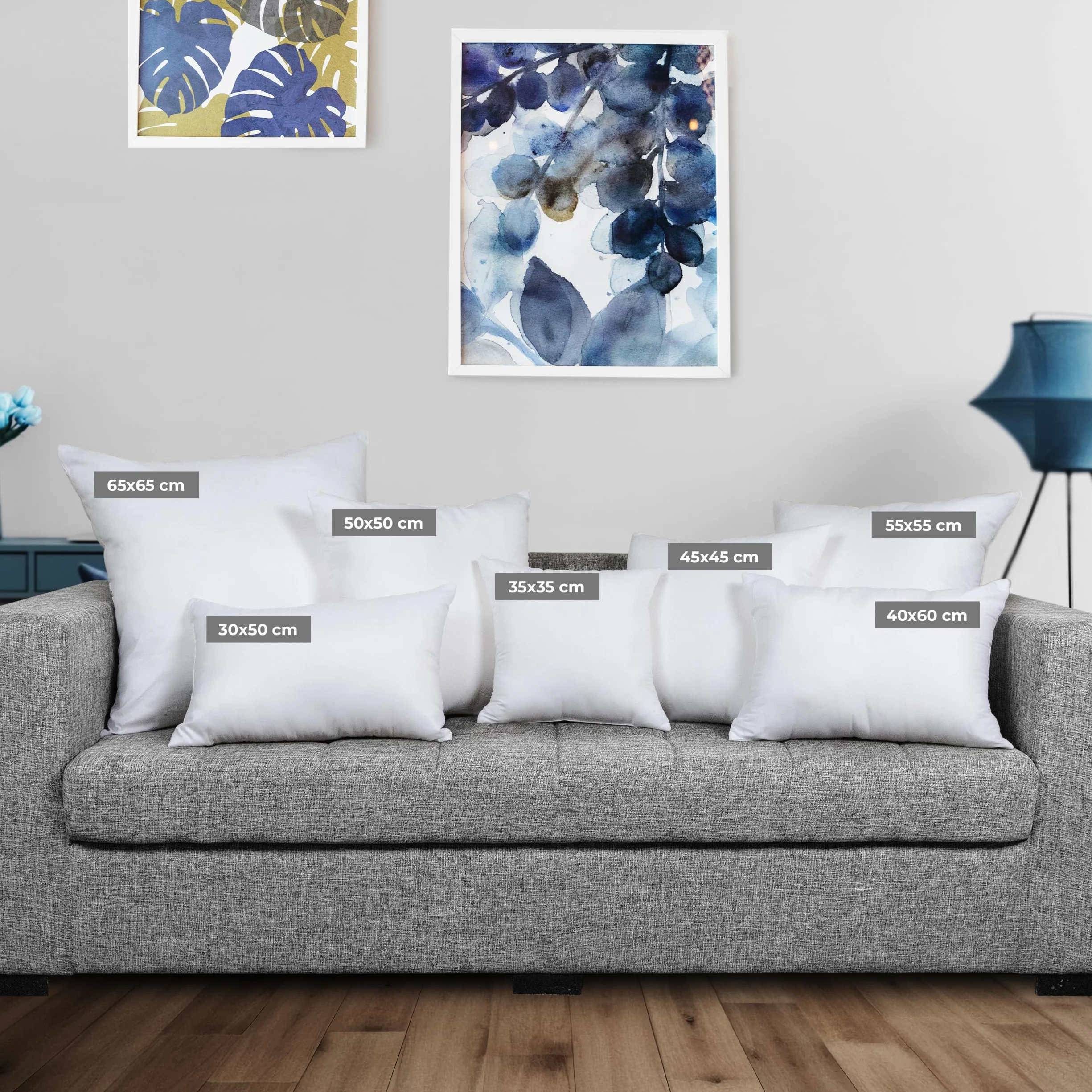 Utopia Bedding Relleno de Cojín 50 x 50 cm 2 Unidades Fibra Virgen Siliconada Almohadas de Sofá Blanco