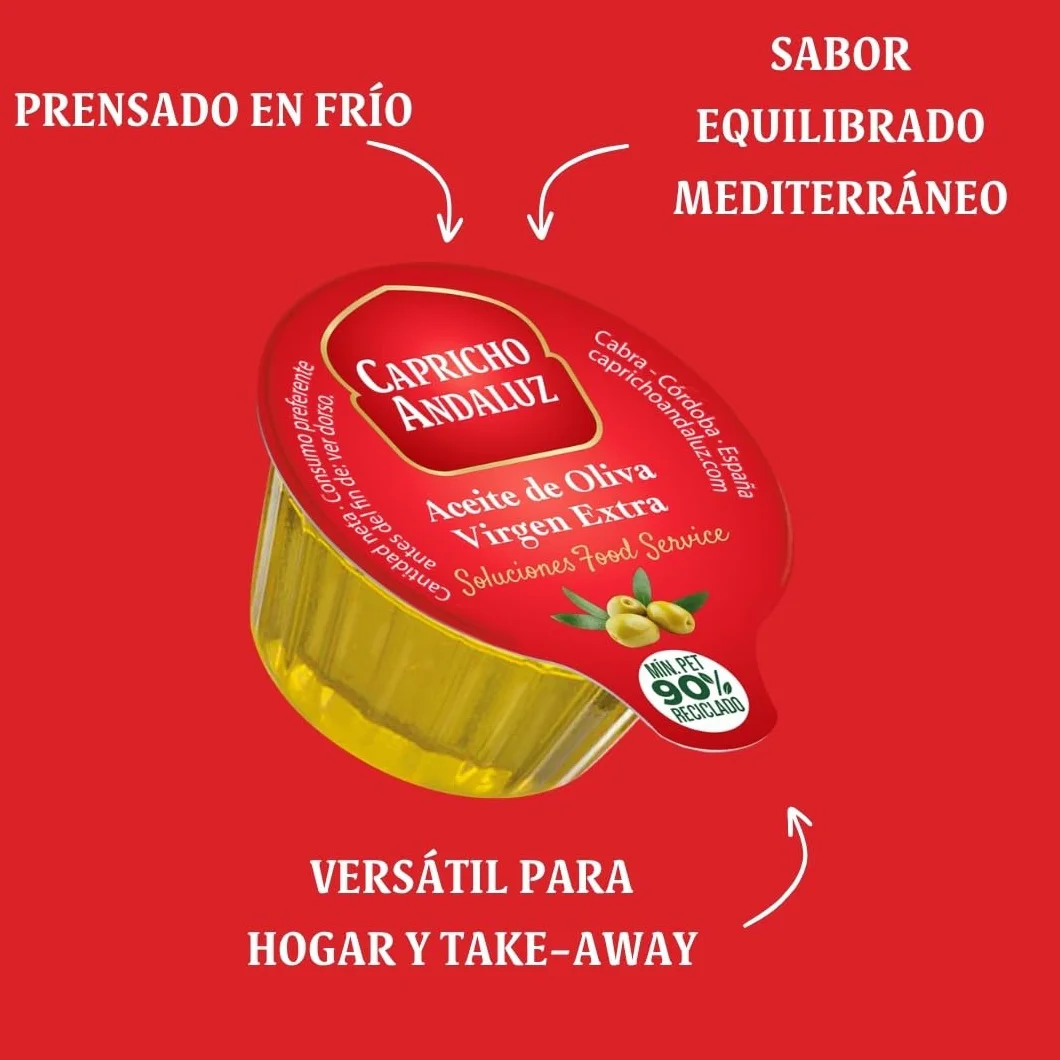Aceite de Oliva Virgen Extra Capricho Andaluz 10 Monodosis 10ml Origen Español