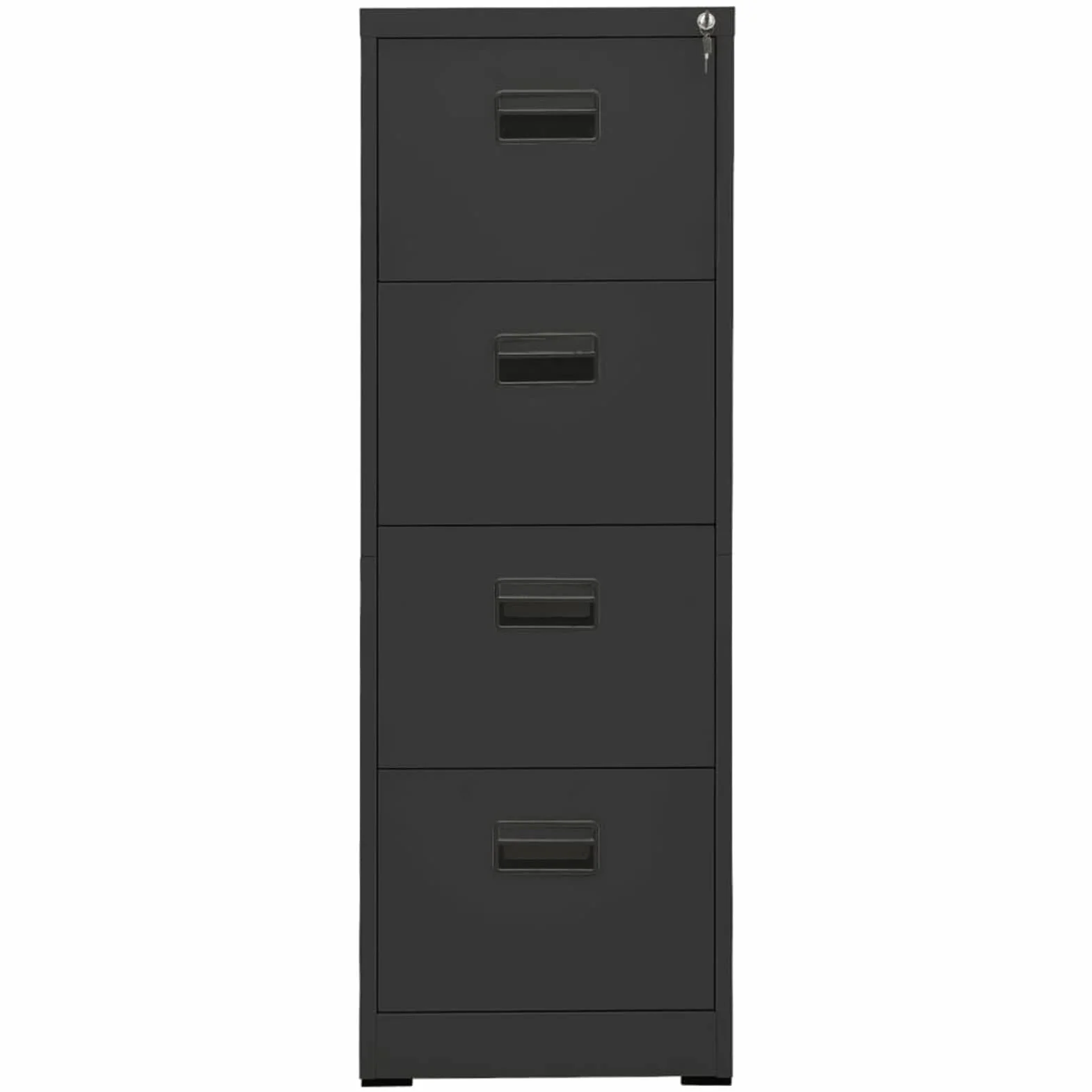 Armario Archivador Armarios Metalico con 4 Cajones y Cerradura Archivador Oficina de Acero Gris Antracita 46x62x133 cm