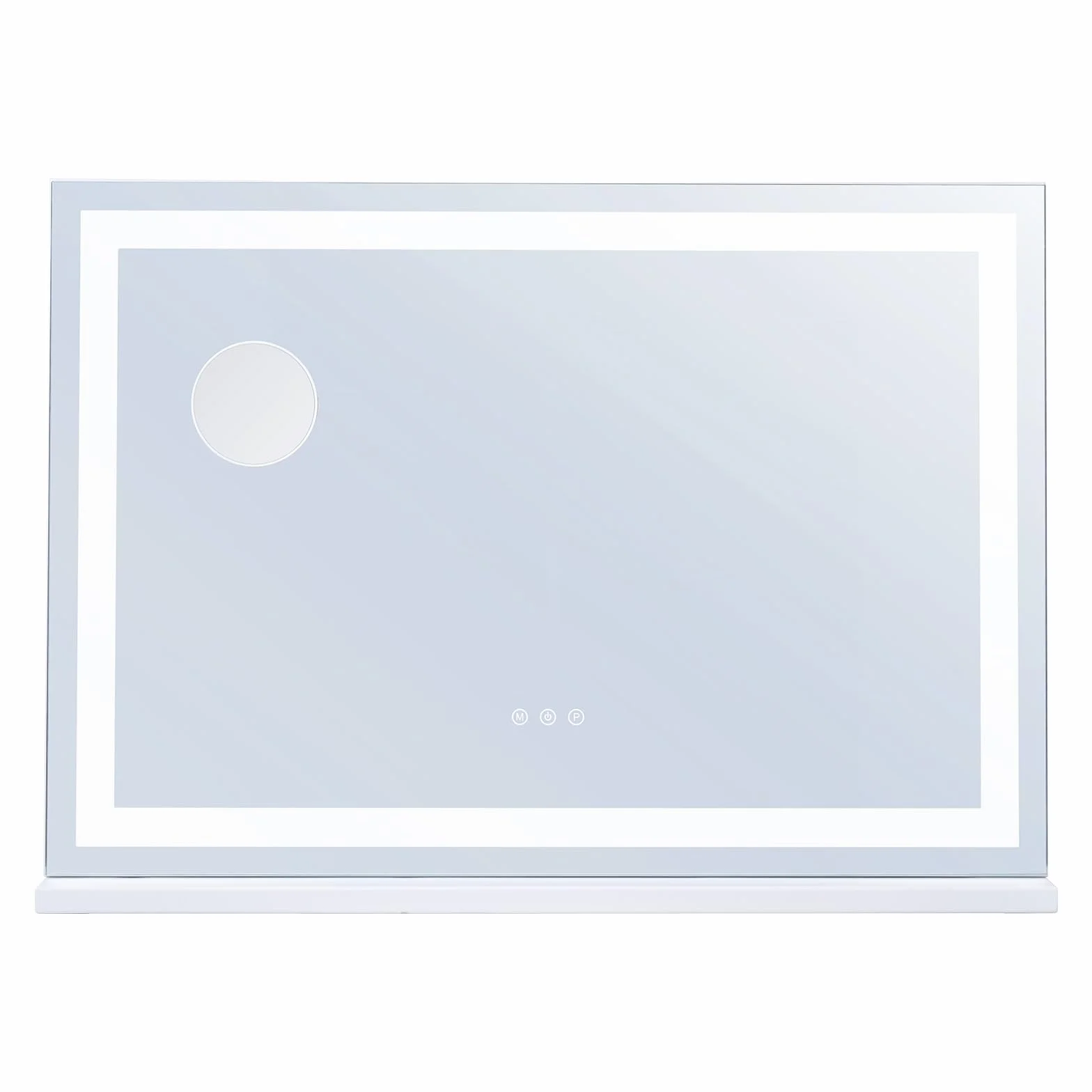 VEVOR Gran Espejo de Maquillaje Iluminado con Tres Modos de Iluminación de Color, LED Luces, Aumento de 5X, Puerto USB, Control Táctil Inteligente, Montaje en Pared de Escritorio, 800 x 120 x 572 mm