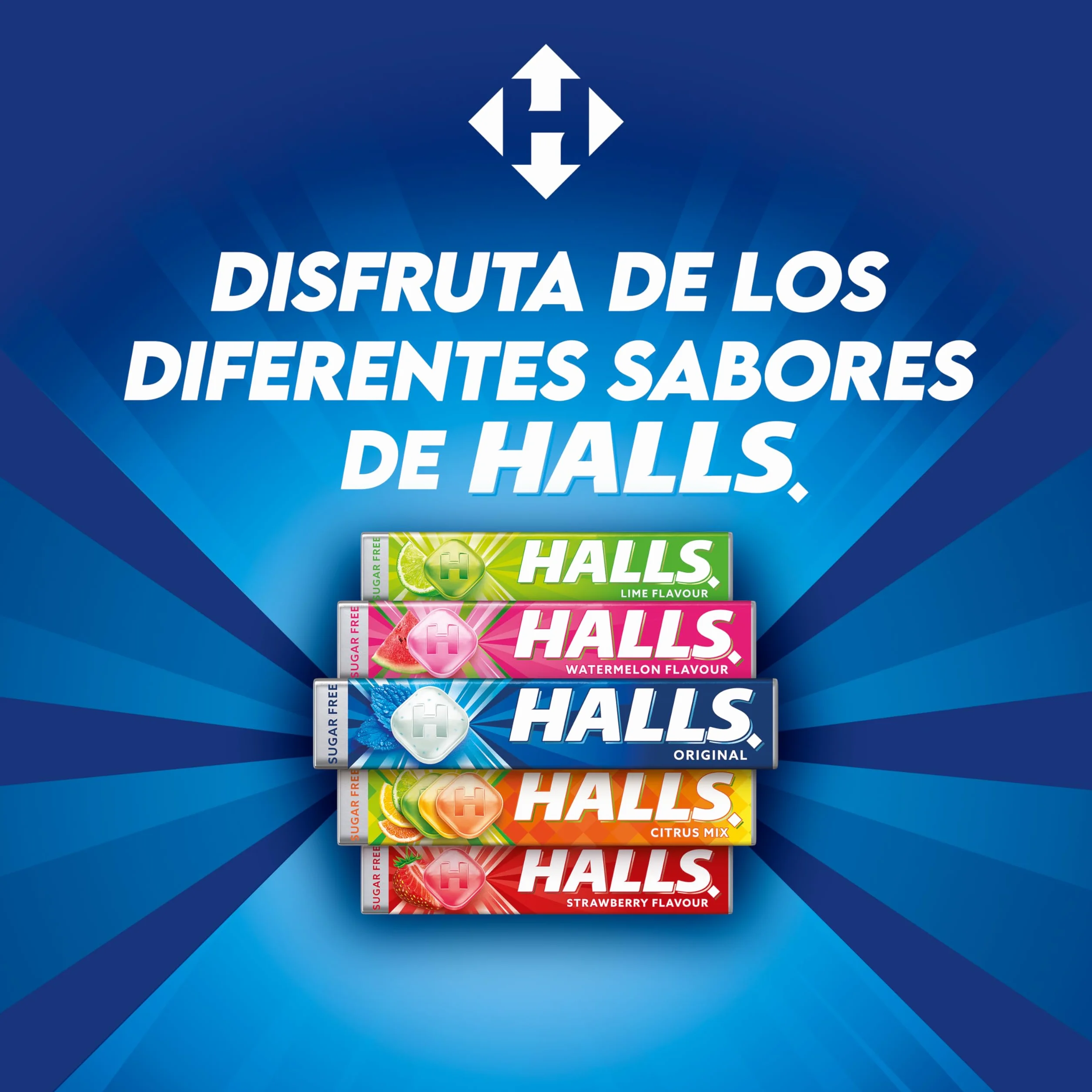 Halls Caramelos Sabor Miel y Limón Sin Azúcar Paquete 4 x 32 g