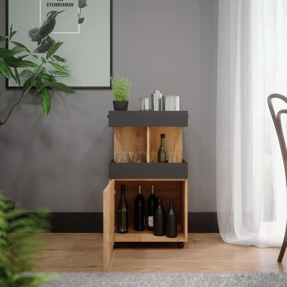 Vicco Mueble con Ruedas, Roble Dorado, 50 x 88.6 cm, con Ruedas, Flexible como Espacio de Almacenamiento Adicional