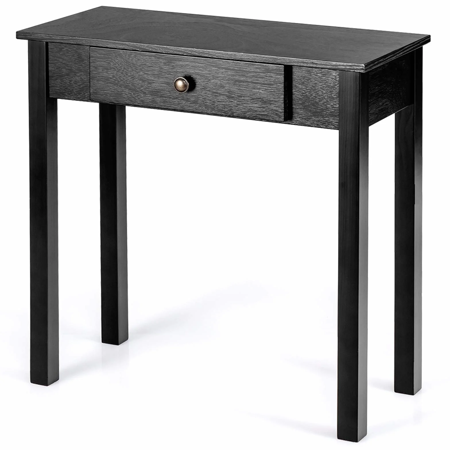 COSTWAY Recibidores de Entrada con Cajón, Consola Recibidor Estrecho de Madera, Mesa Consola Salon Pasillo Entrada, 71 x 30 x 71 cm (Negro)