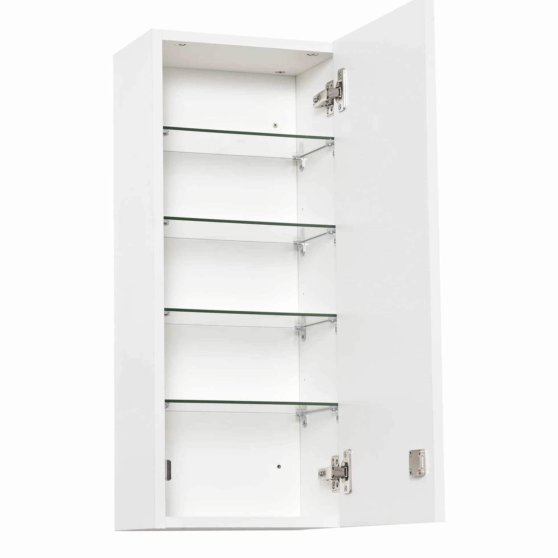 Kleankin Botiquín de Pared Primeros Auxilios 5 Niveles Estantes Ajustables Vidrio Cerradura 30x20x70 cm Blanco